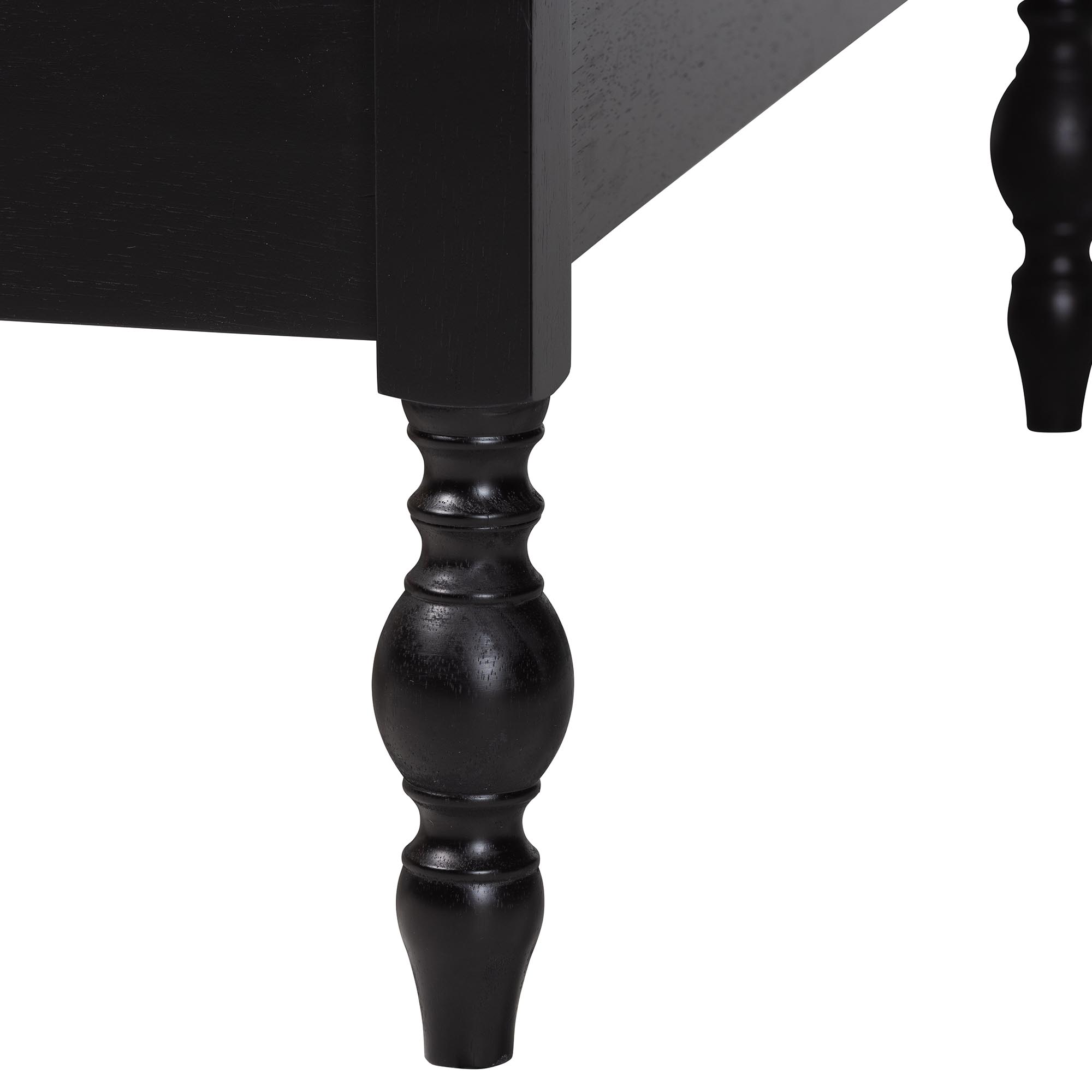 Baxton Studio Callison Spindle Daybed - Turned Farmhouse Sofa Bed with Spoked Frame Border for Living Room, Guest Room, or Kids Room, Black, Twin