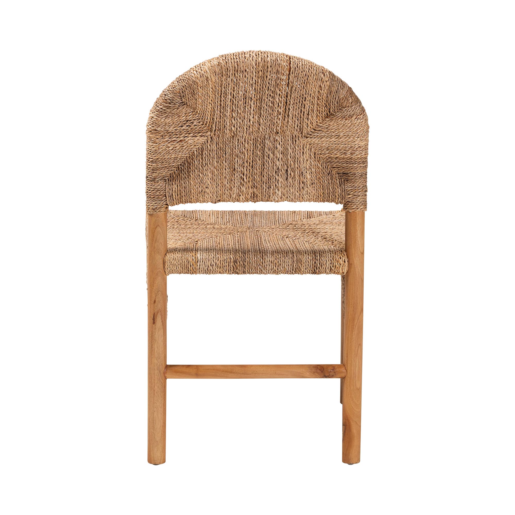 bali & pari Cavo Handwoven Seagrass Dining Chair - Natural Fiber Wicker Side Chair with Mahogany Wood Frame, for Dining Room, Kitchen, or Accent Seating