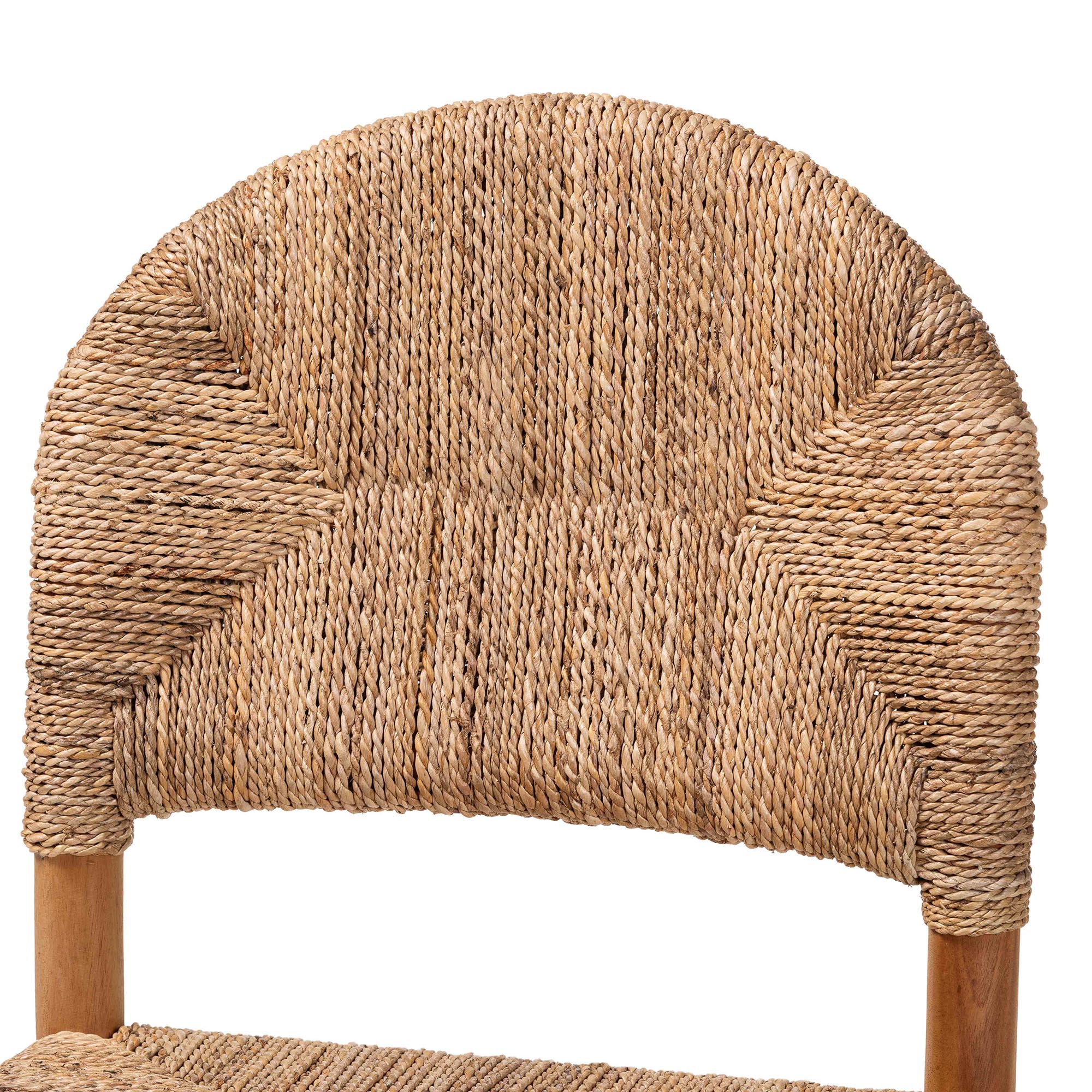 bali & pari Cavo Handwoven Seagrass Dining Chair - Natural Fiber Wicker Side Chair with Mahogany Wood Frame, for Dining Room, Kitchen, or Accent Seating