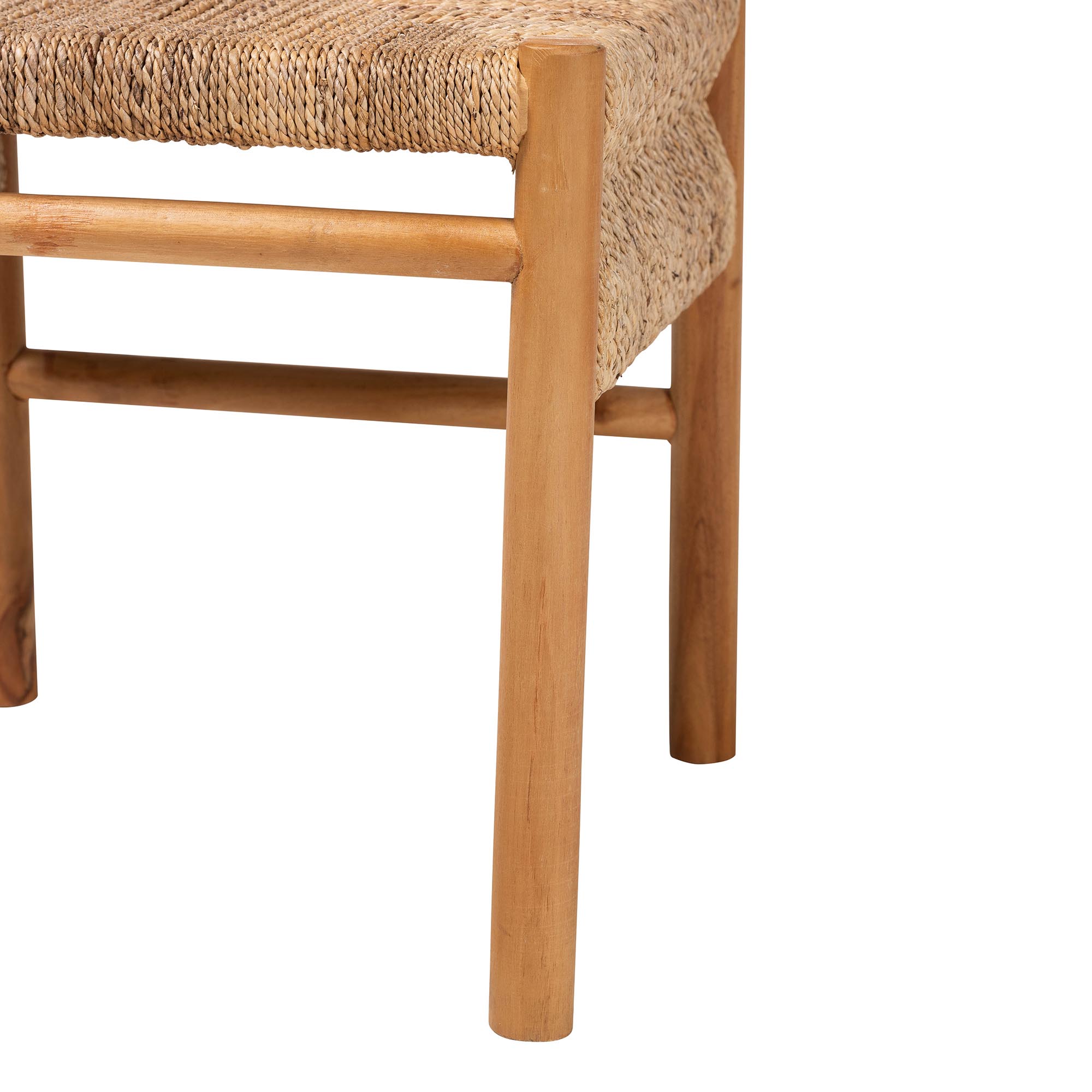bali & pari Cavo Handwoven Seagrass Dining Chair - Natural Fiber Wicker Side Chair with Mahogany Wood Frame, for Dining Room, Kitchen, or Accent Seating