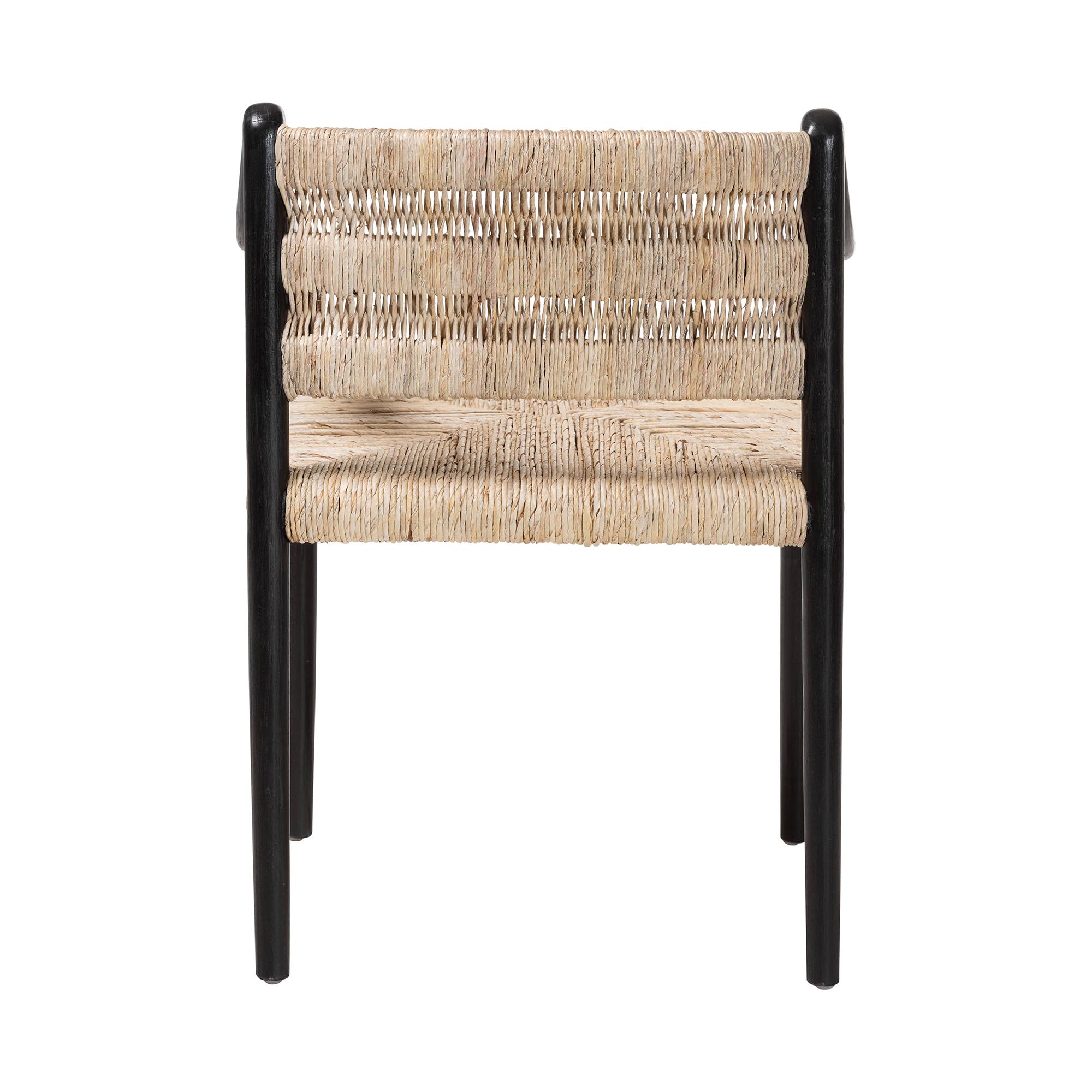 bali & pari Onda Handwoven Seagrass Dining Chair - Natural Fiber Wicker Armchair with Mahogany Wood Frame for Dining Room or Living Space