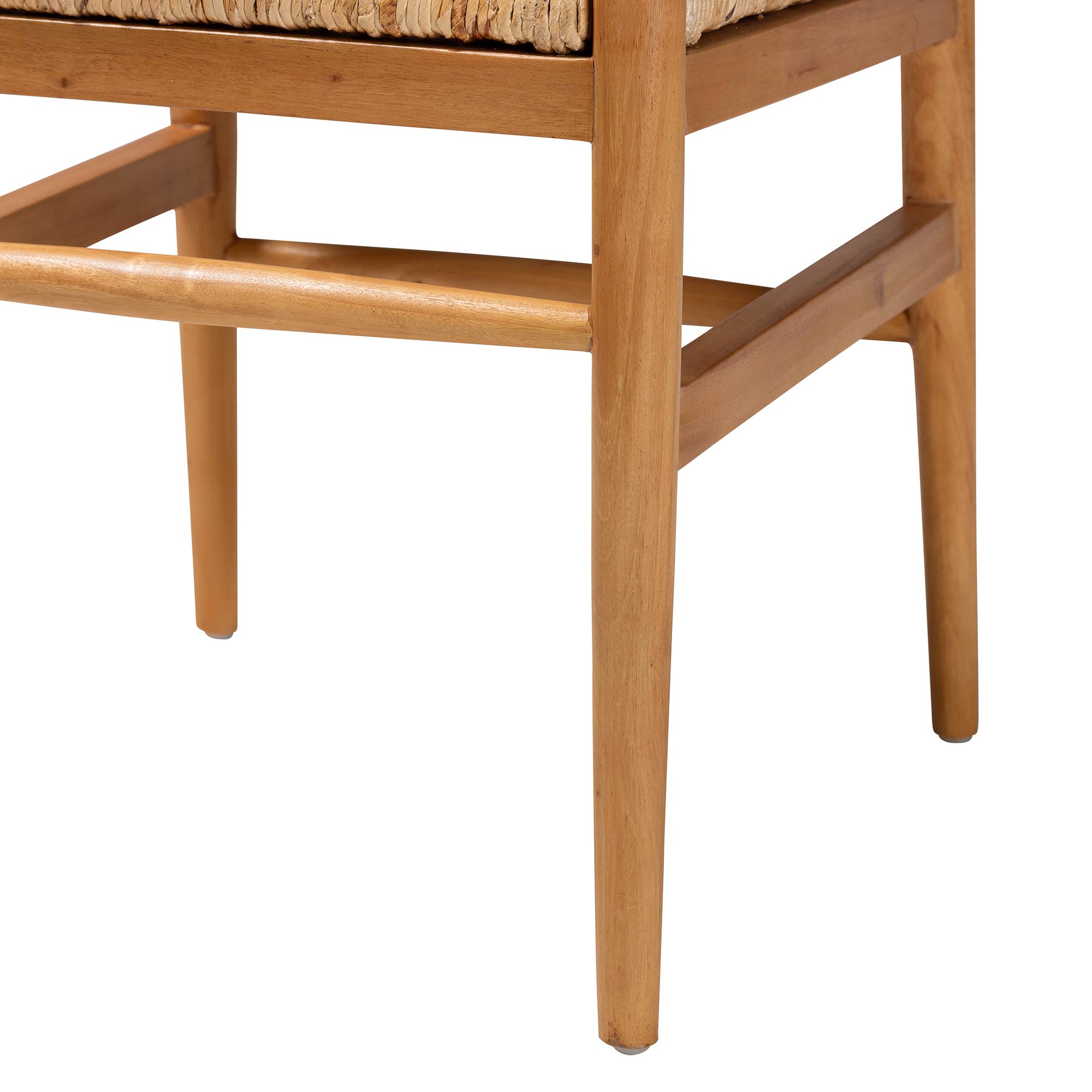 bali & pari Fika Dining Chair with Woven Seagrass Seat - Handwoven Wicker Armchair with Wishbone Backrest, Boho Coastal Seating