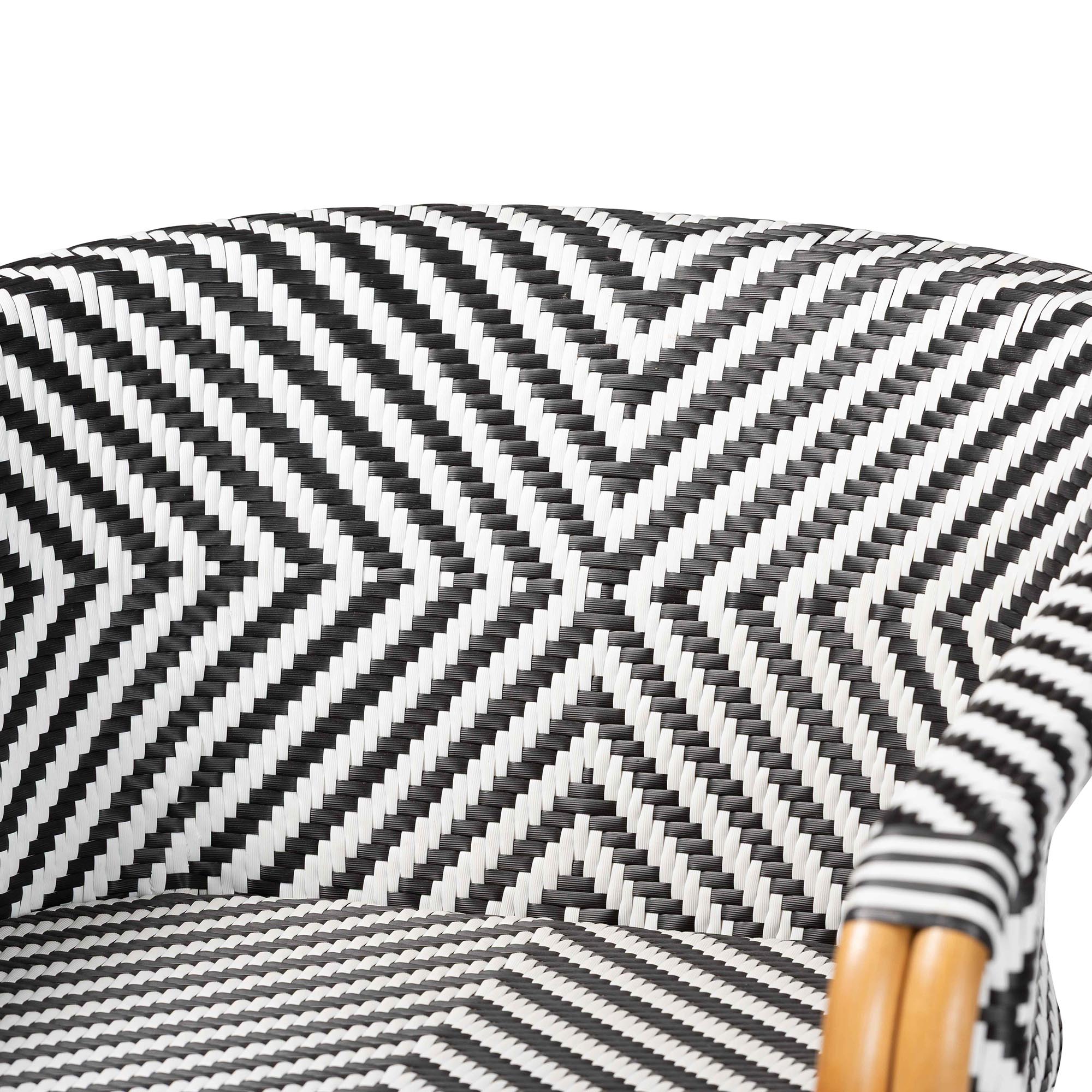 bali & pari Max Rattan Bistro Counter Stool - Handwoven Cafe-Style Accent Seating with Backrest For Kitchen Island or Indoor/Outdoor Lounge
