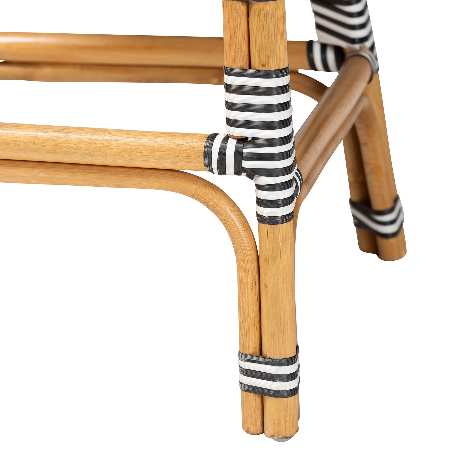 bali & pari Max Rattan Bistro Counter Stool - Handwoven Cafe-Style Accent Seating with Backrest For Kitchen Island or Indoor/Outdoor Lounge