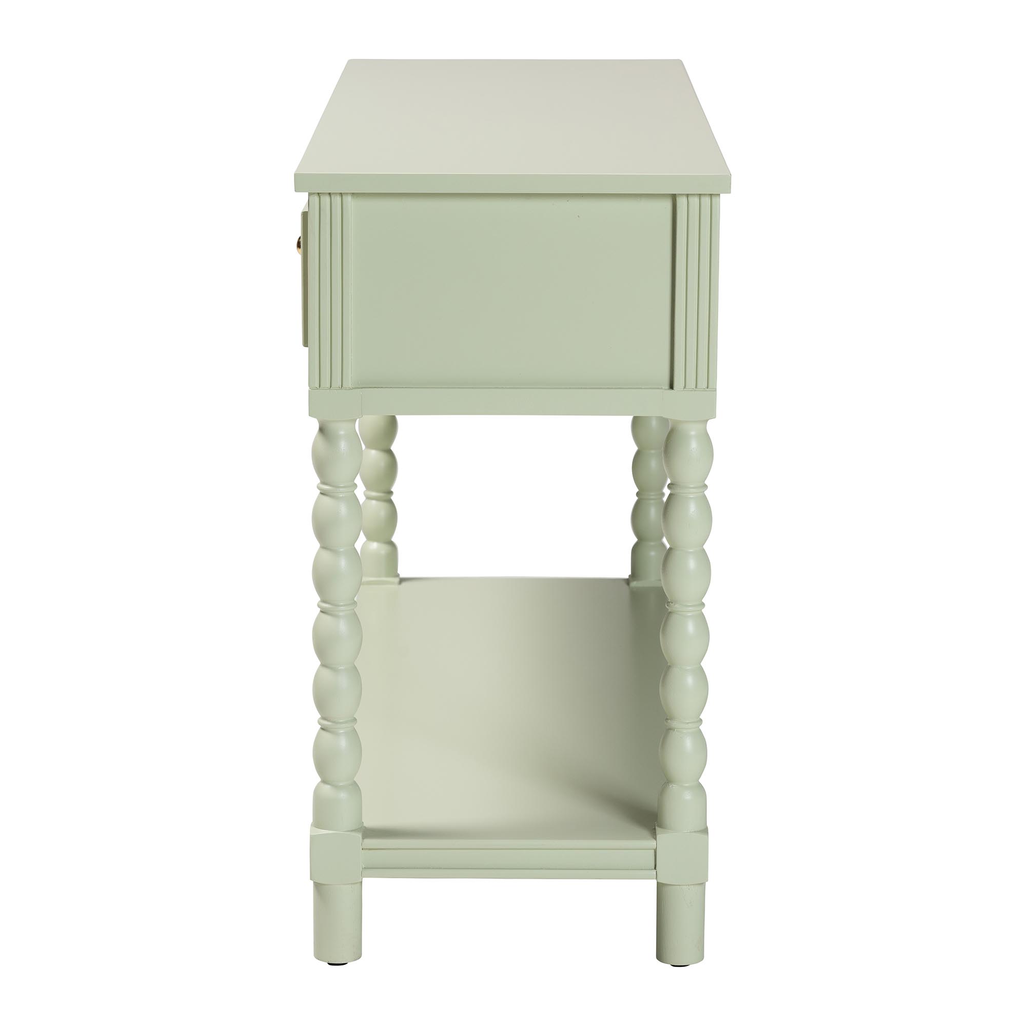 bali & pari Karnia Console Table with Spindle Legs - 2-Drawer Accent Table with Turned Detailing and Open Shelf Storage for Living Room, Hallway, or Bedroom
