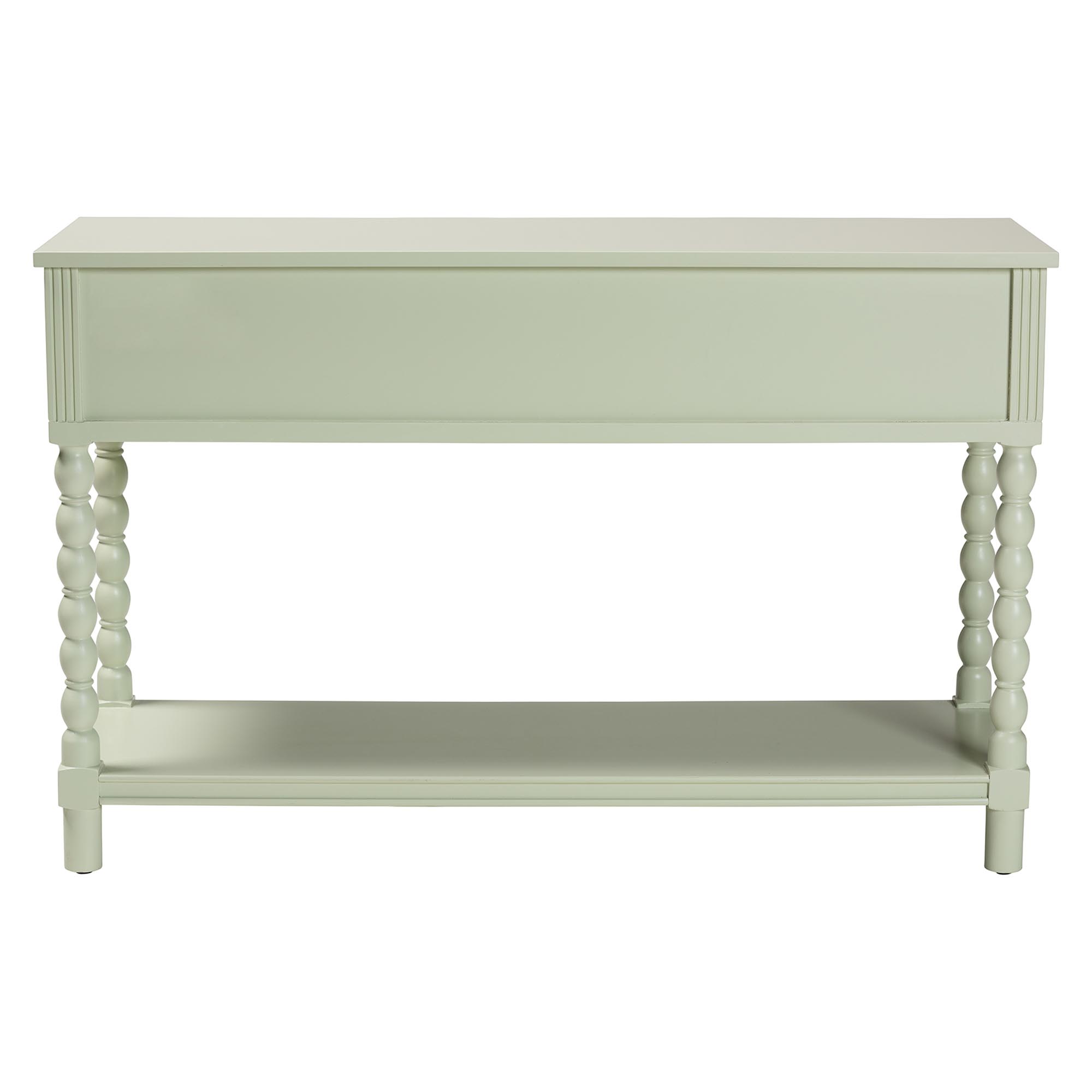 bali & pari Karnia Console Table with Spindle Legs - 2-Drawer Accent Table with Turned Detailing and Open Shelf Storage for Living Room, Hallway, or Bedroom