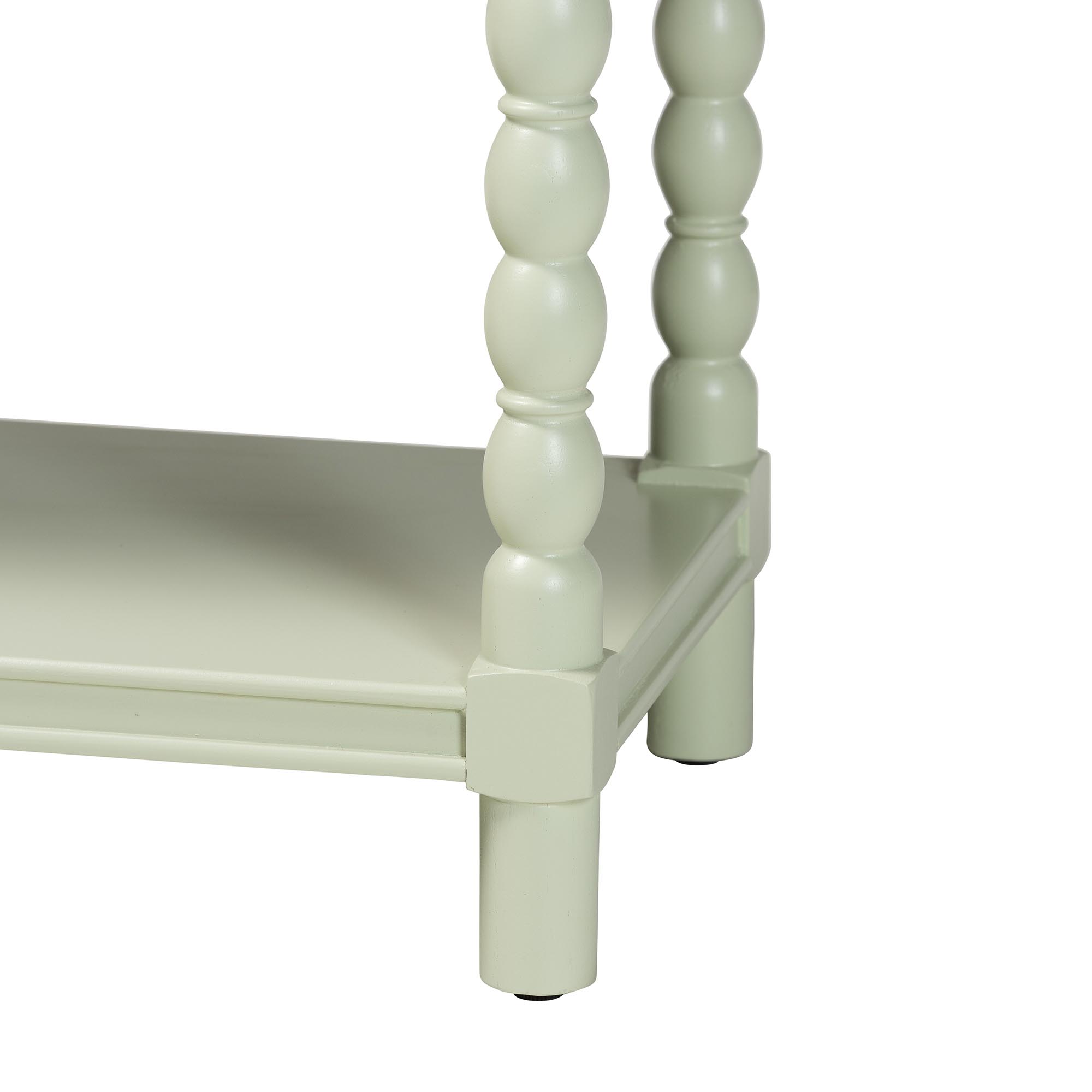 bali & pari Karnia Console Table with Spindle Legs - 2-Drawer Accent Table with Turned Detailing and Open Shelf Storage for Living Room, Hallway, or Bedroom