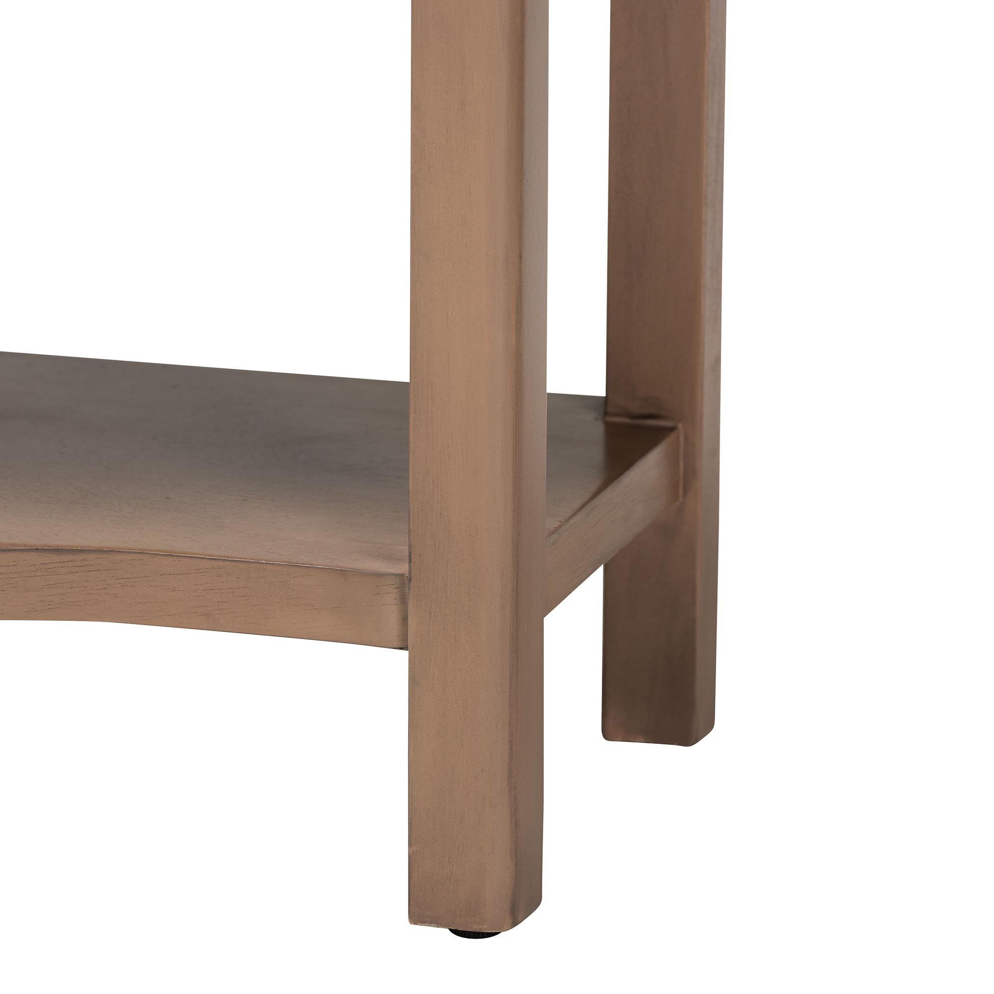 bali & pari Kelila Console Table with Curved Front - 2-Drawer Entryway Table with Open Shelf and Sculpted Apron for Living Room or Hallway