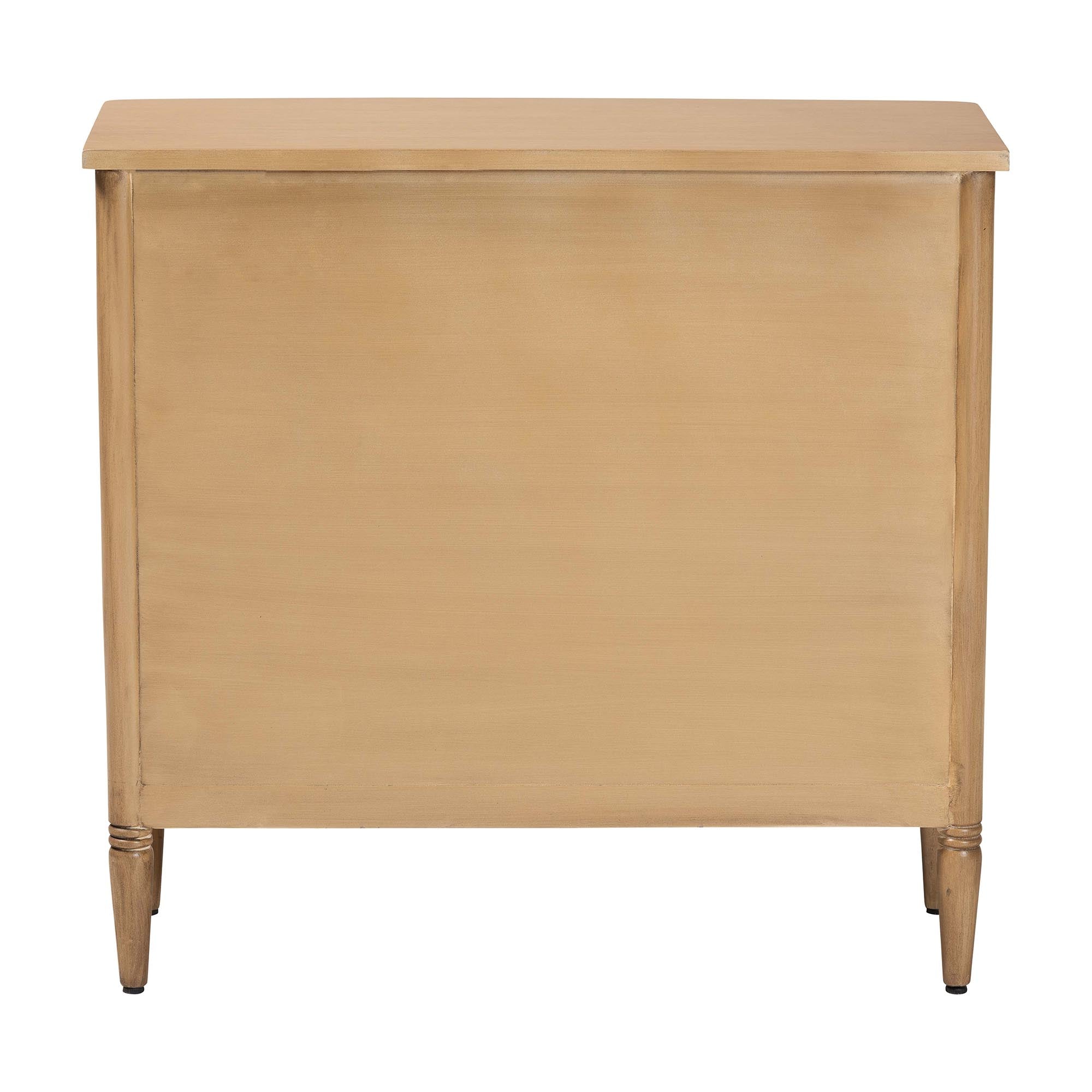 bali & pari Karmel Chest - 3-Drawer Storage Chest with Curved Front and Tapered Legs for Bedroom