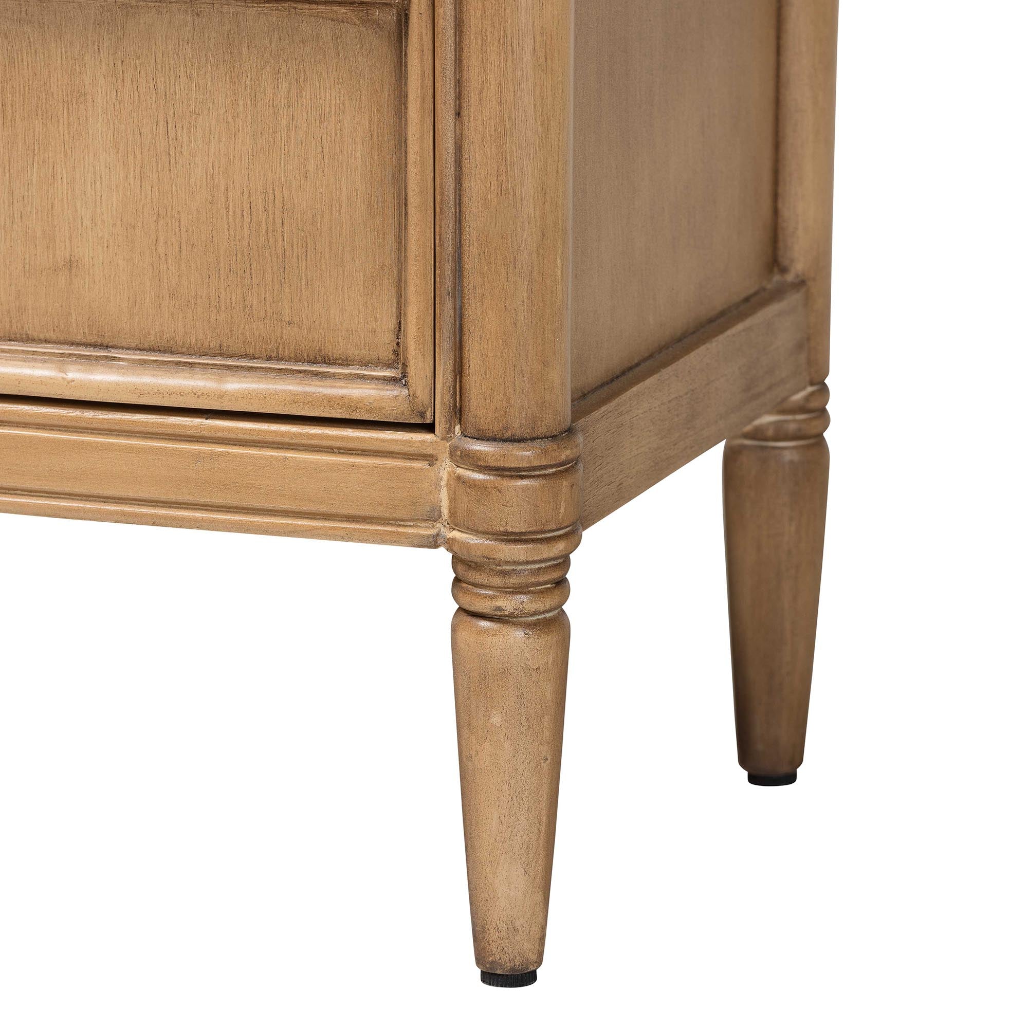 bali & pari Karmel Chest - 3-Drawer Storage Chest with Curved Front and Tapered Legs for Bedroom
