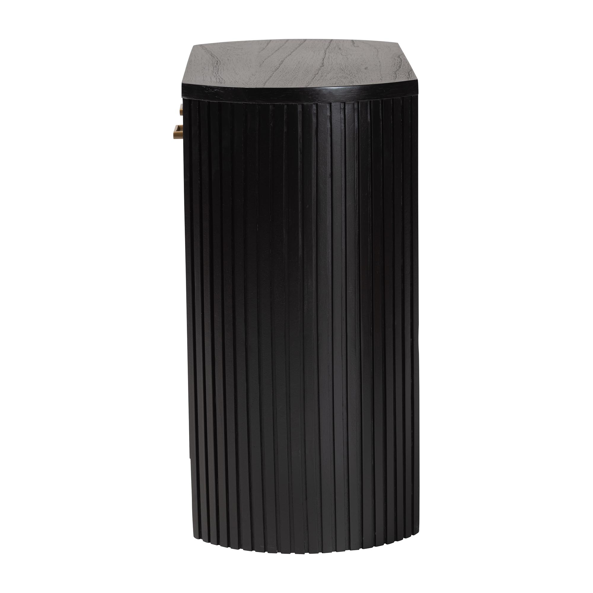 bali & pari Keshet Fluted Wood Storage Cabinet - 2-Door Accent Cabinet with Vertical Slat Panels and Metal Door Pulls for Living Room or Entryway