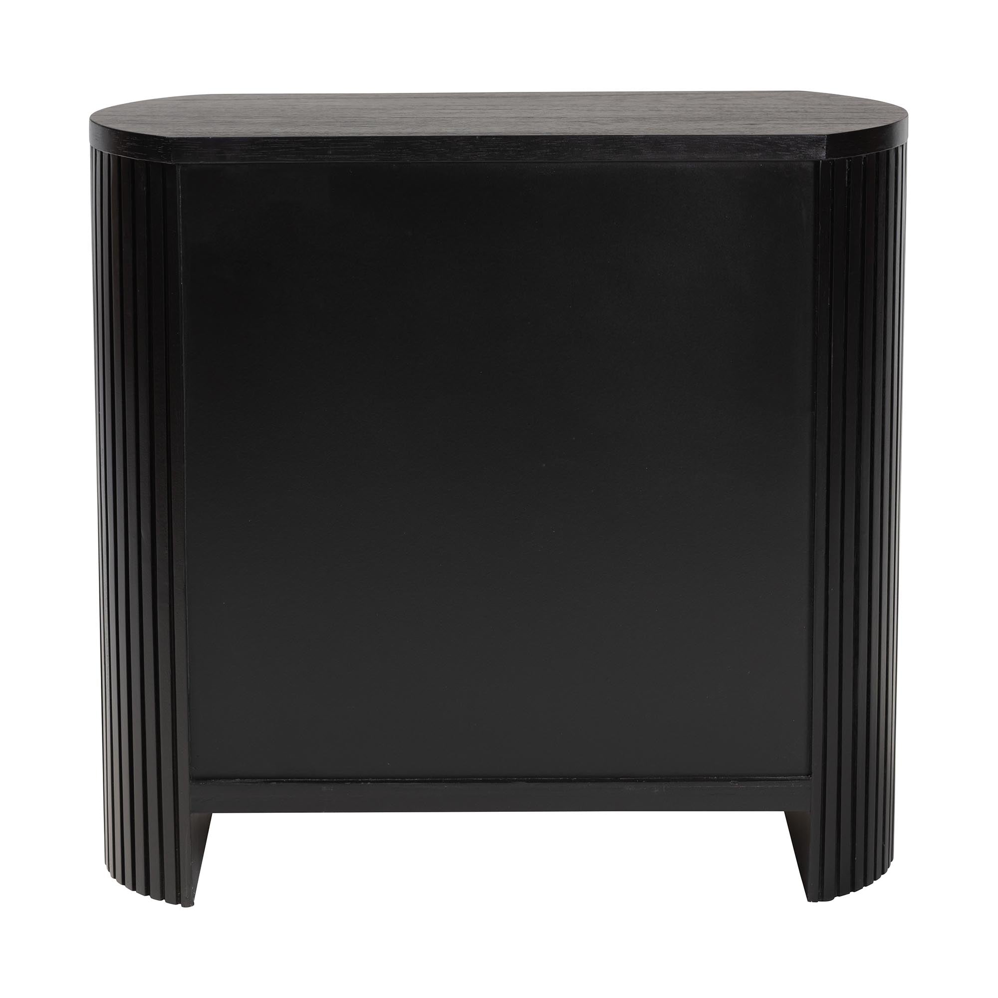 bali & pari Keshet Fluted Wood Storage Cabinet - 2-Door Accent Cabinet with Vertical Slat Panels and Metal Door Pulls for Living Room or Entryway