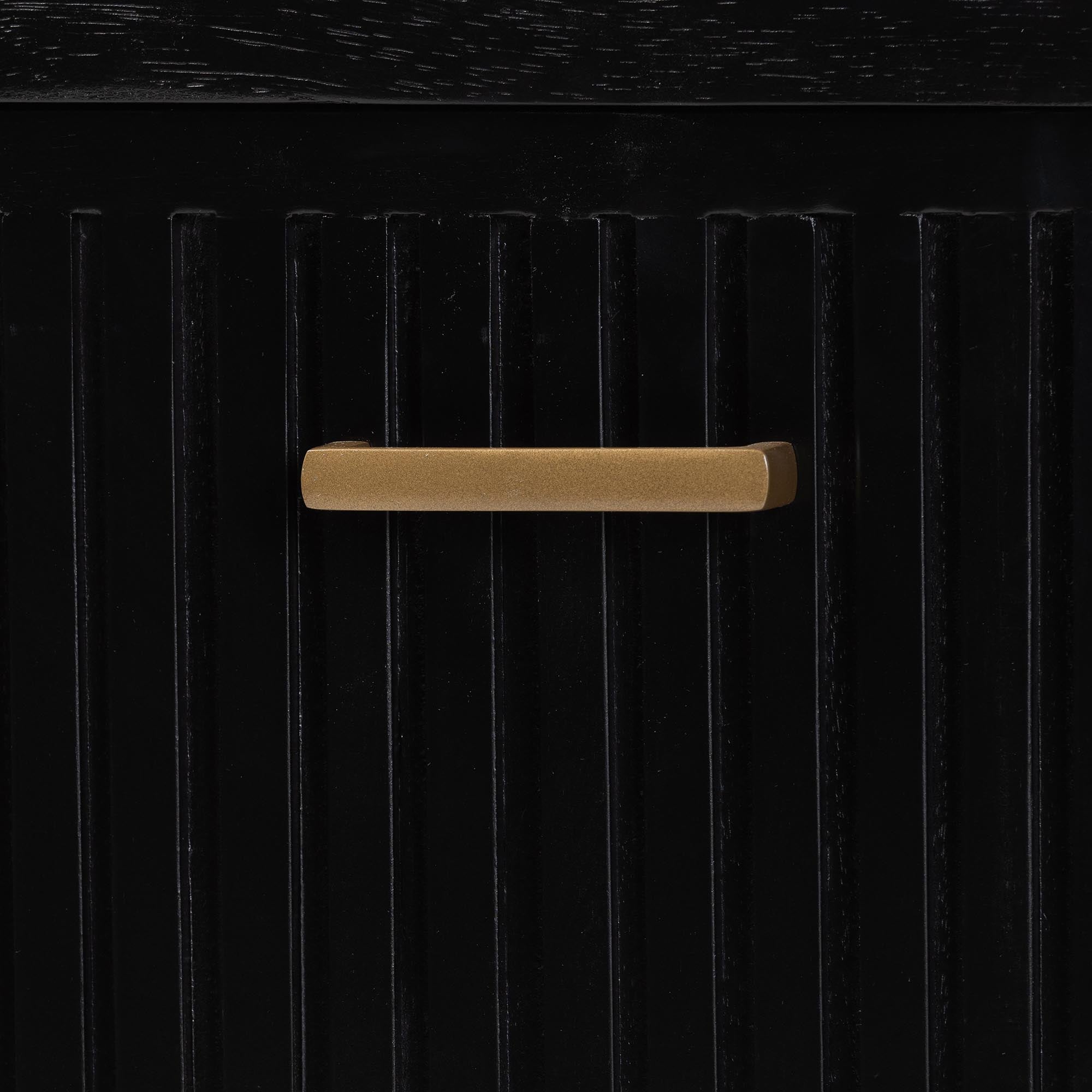 bali & pari Keshet Fluted Wood Storage Cabinet - 2-Door Accent Cabinet with Vertical Slat Panels and Metal Door Pulls for Living Room or Entryway