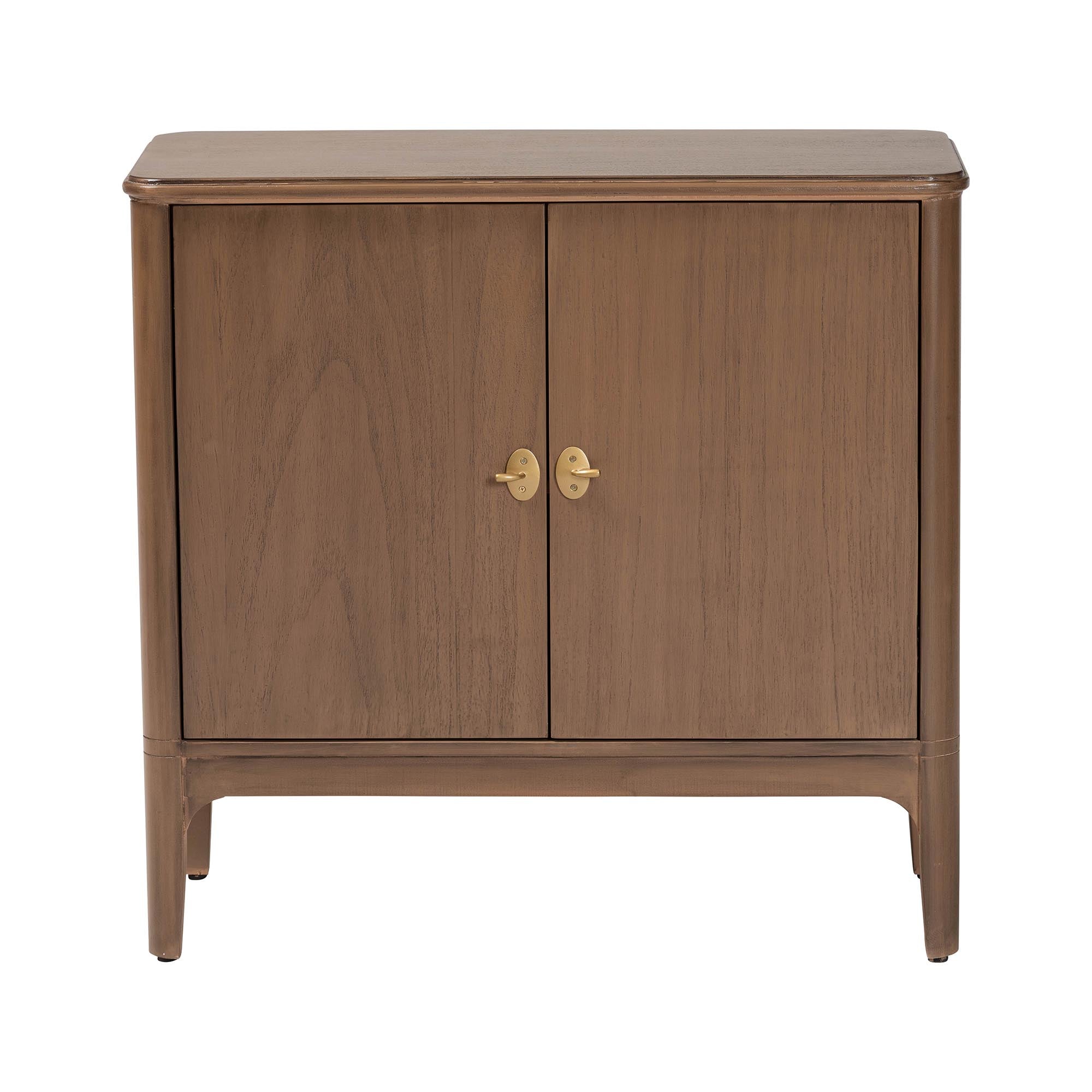 bali & pari Latifa Storage Cabinet - 2-Door Accent Cabinet with Rounded Edges and Metal Door Pulls for Living Room or Entryway