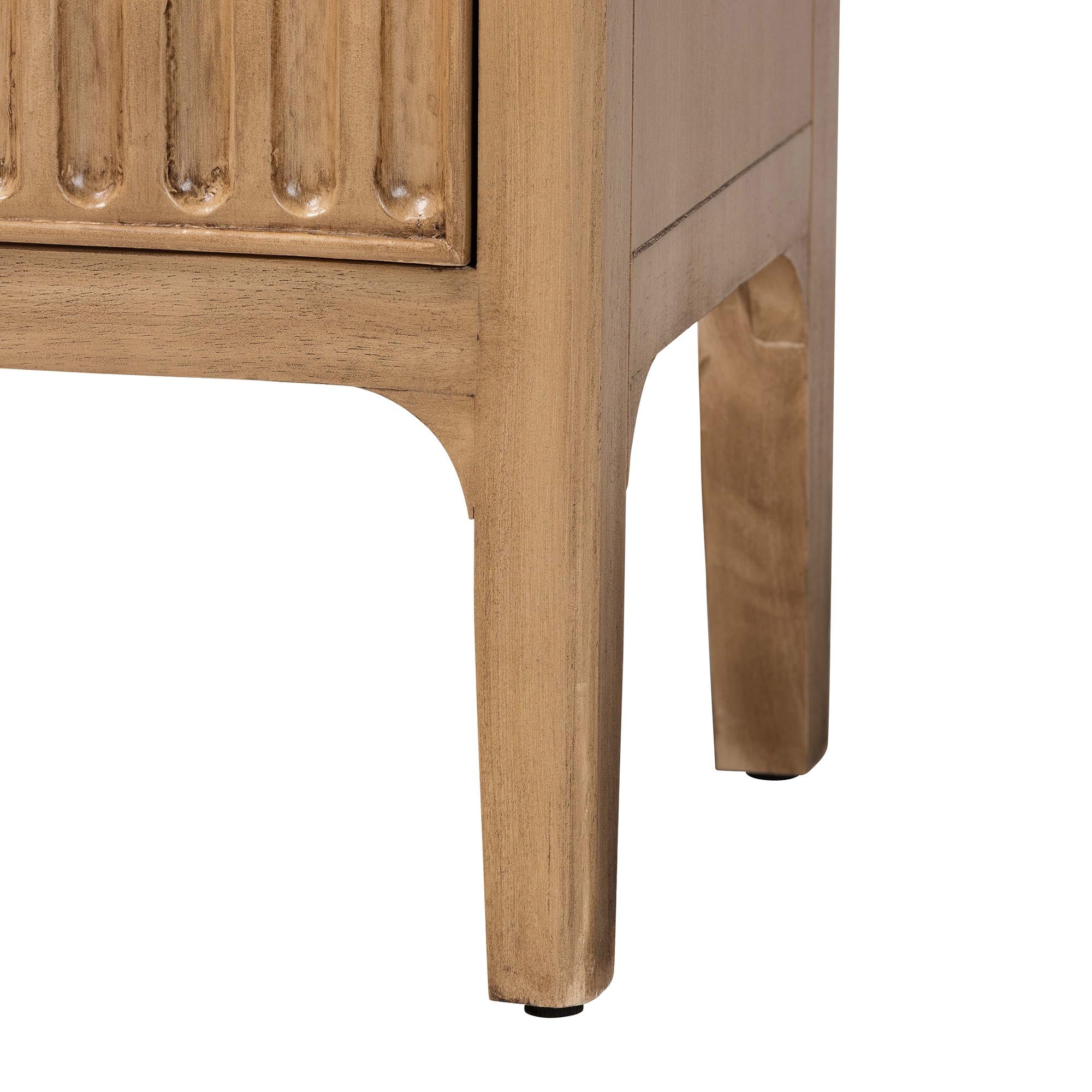 bali & pari Lavi Fluted Wood Chest - 3-Drawer Storage Chest with Textured Drawer Fronts and Round Knobs for Bedroom