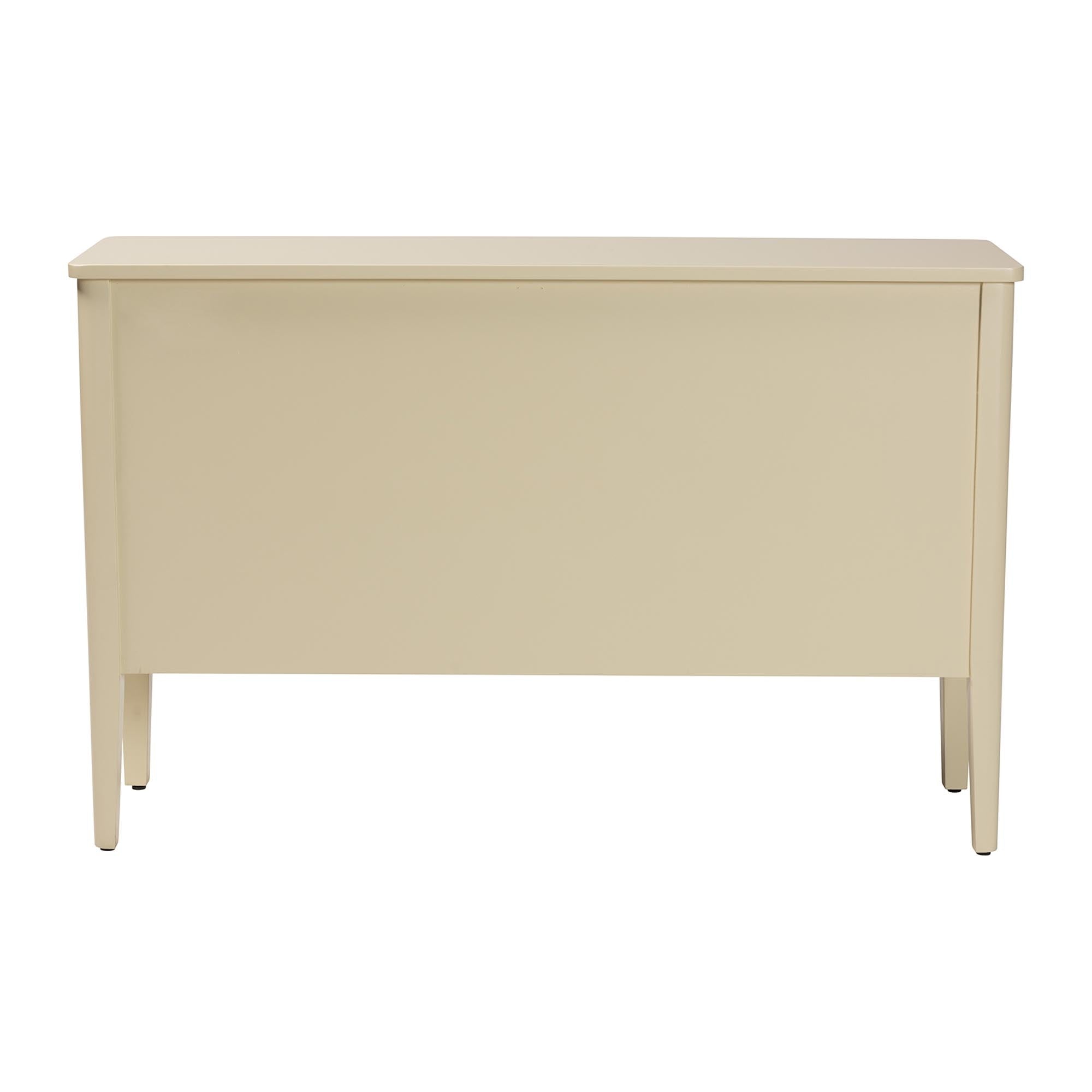bali & pari Leeba Sideboard - Modern Storage Buffet Console with Fluted Wood and Scalloped Molding for Kitchen or Dining Room