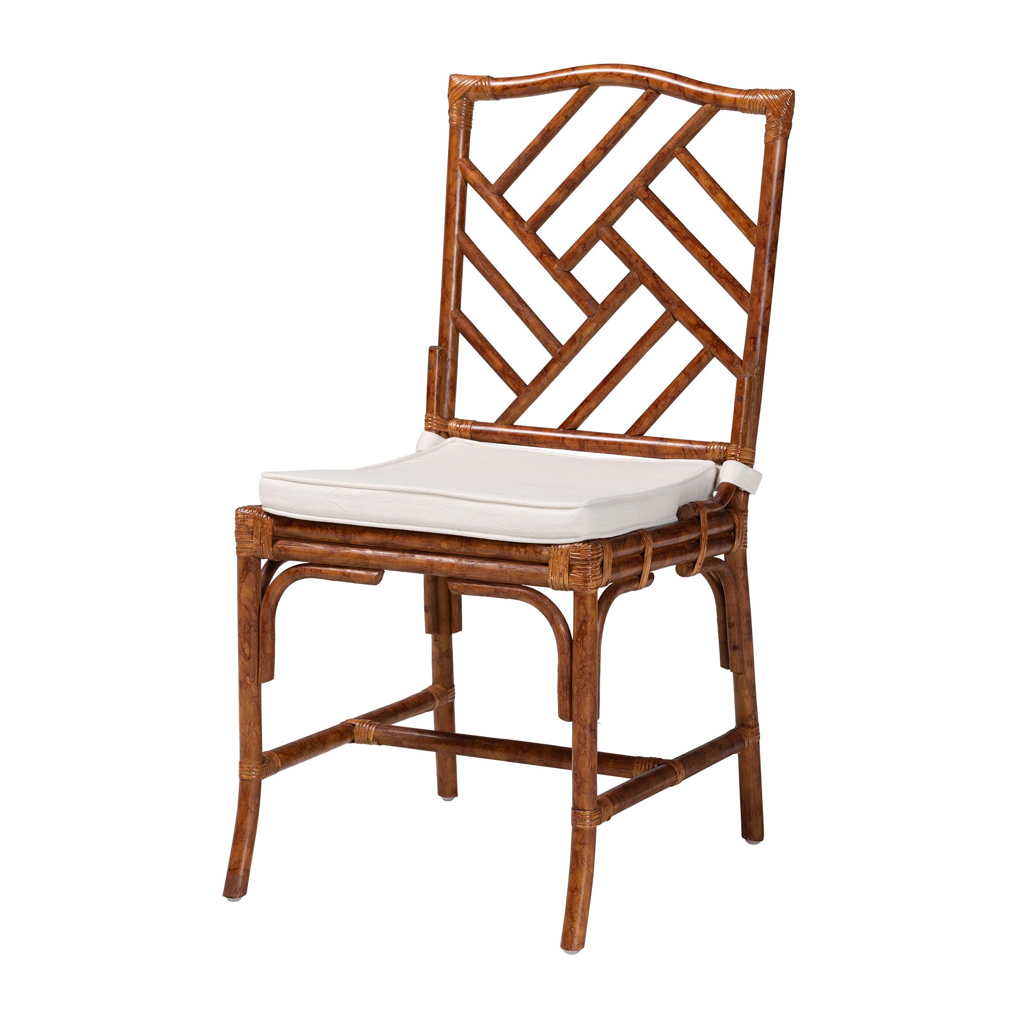 bali & pari Simon Marbled Tortoise Natural Rattan 5-Piece Dining Set - Handwoven Wicker Dining Table with Octagonal Top and 4 Matching Chairs Set