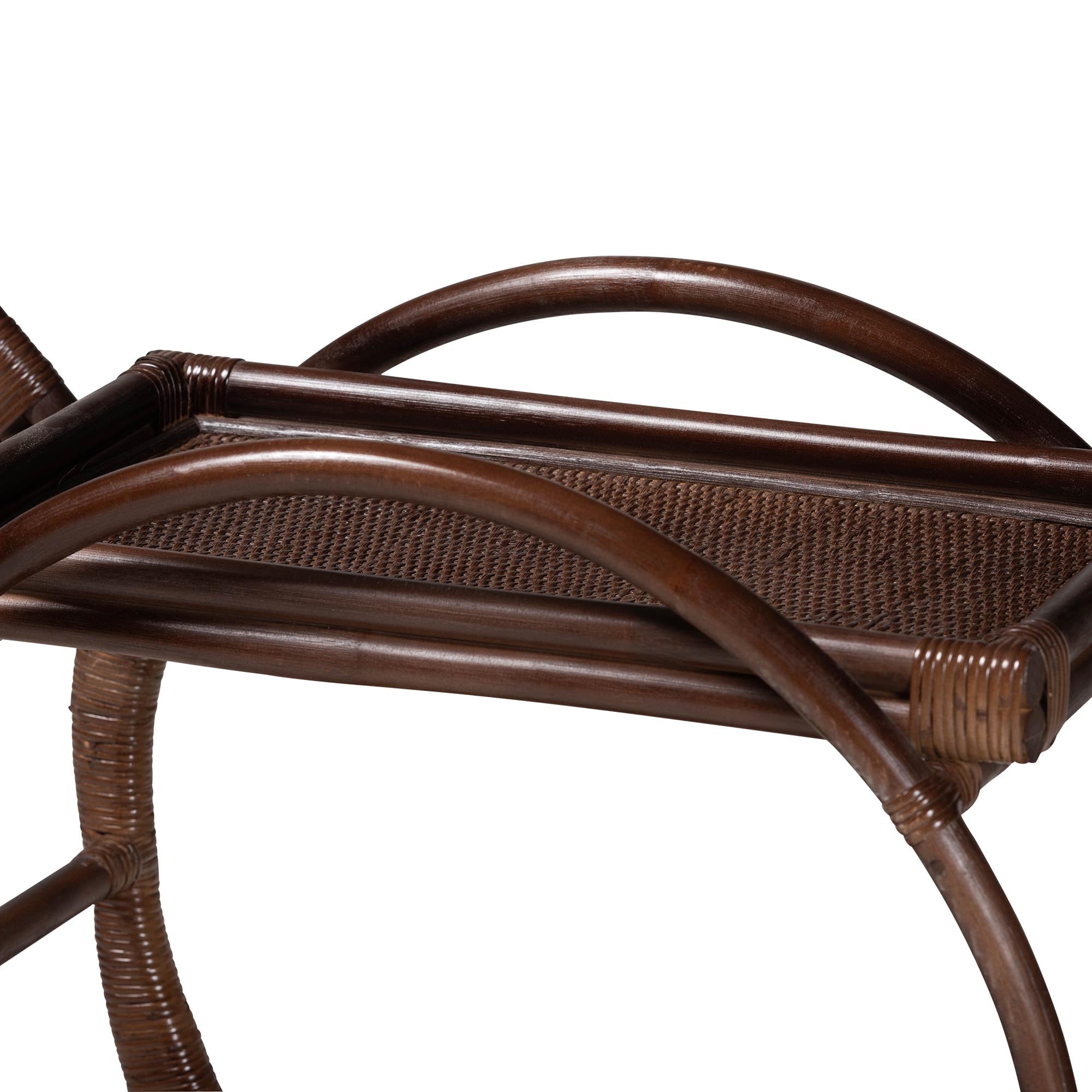bali & pari Selah Natural Rattan Kitchen Cart - Handwoven Wicker 2-Tier Mobile Serving Cart with Tray Top
