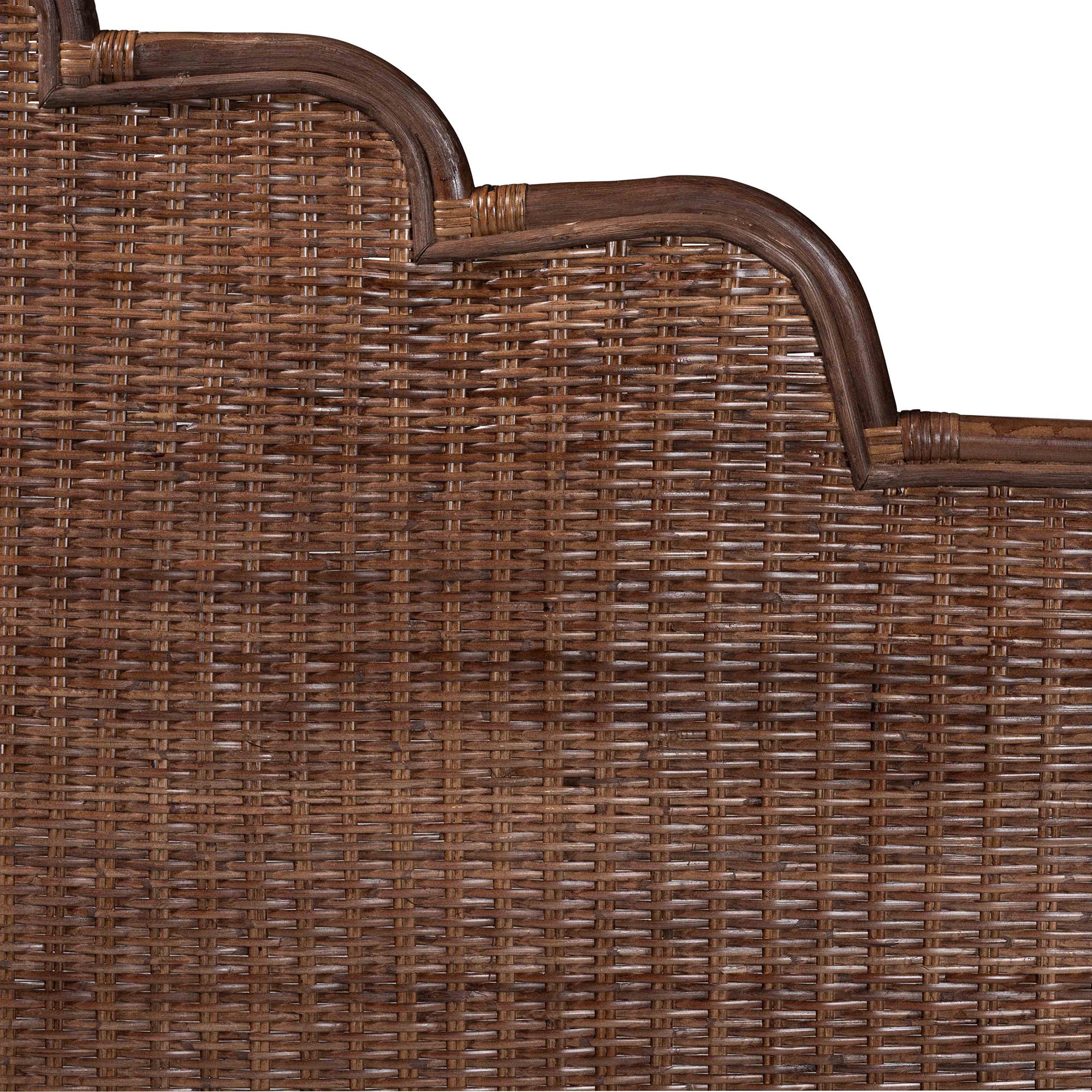 bali & pari Raphaela Natural Rattan Standalone Headboard - Handwoven Wicker Panel Headboard with Stepped Detailing, King