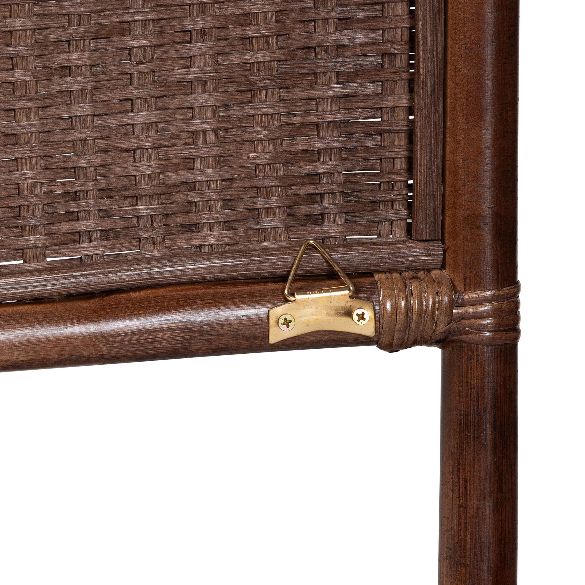 bali & pari Jaelle Natural Rattan Standalone Headboard - Handwoven Wicker Panel Headboard with Arch Top, King