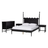 Baxton Studio Brantley Spindle 4-Piece Bedroom Set - Farmhouse Bed Frame with Matching Dresser and 1-Drawer Nightstands, Black, King