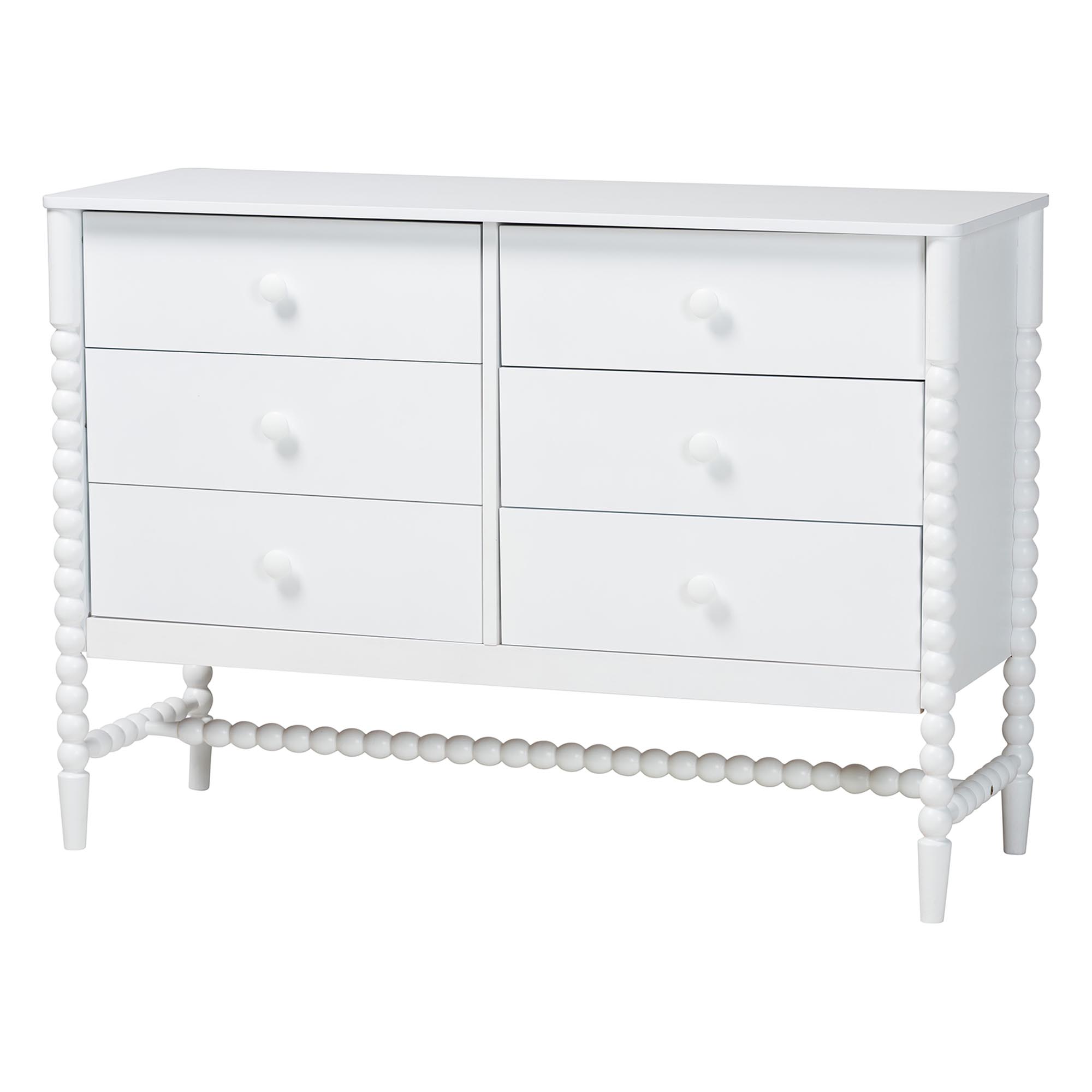 Baxton Studio Brantley Spindle 4-Piece Bedroom Set - Farmhouse Bed Frame with Matching Dresser, Chest, and 1-Drawer Nightstand, White, King