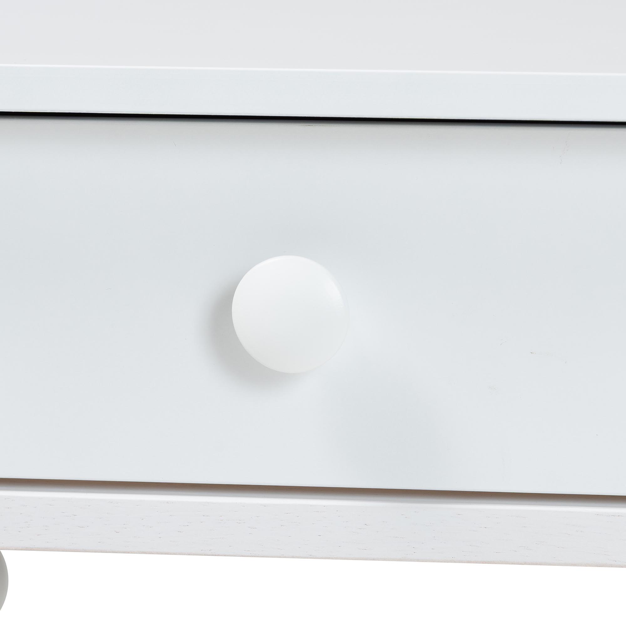 Baxton Studio Brantley Spindle Nightstand - 1-Drawer Bedside Table with Beaded Frame and Open Base for Bedroom, White