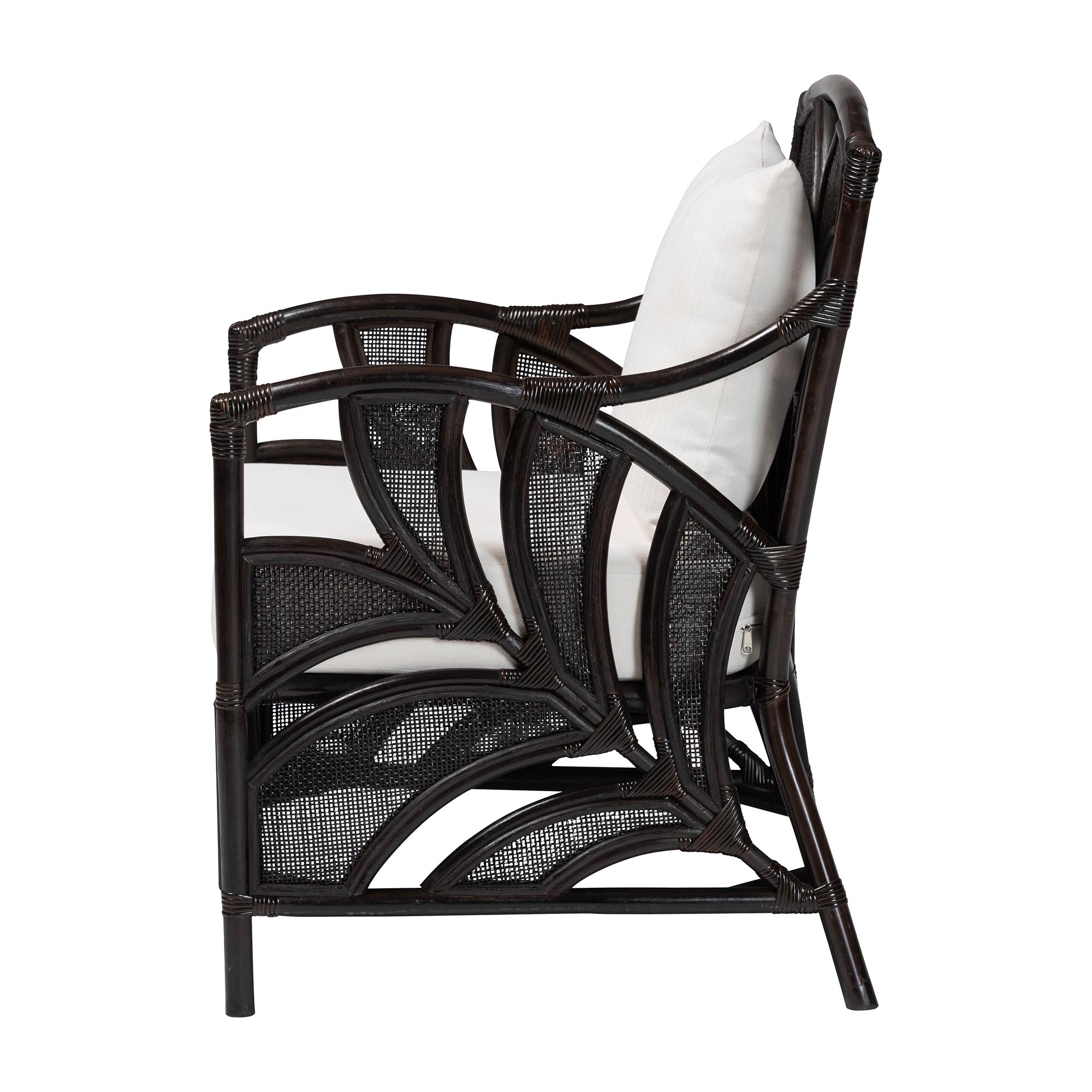 bali & pari Paden Natural Rattan Armchair - Handwoven Wicker Accent Chair with Banana Leaf Frame for Living Room or Sun Room