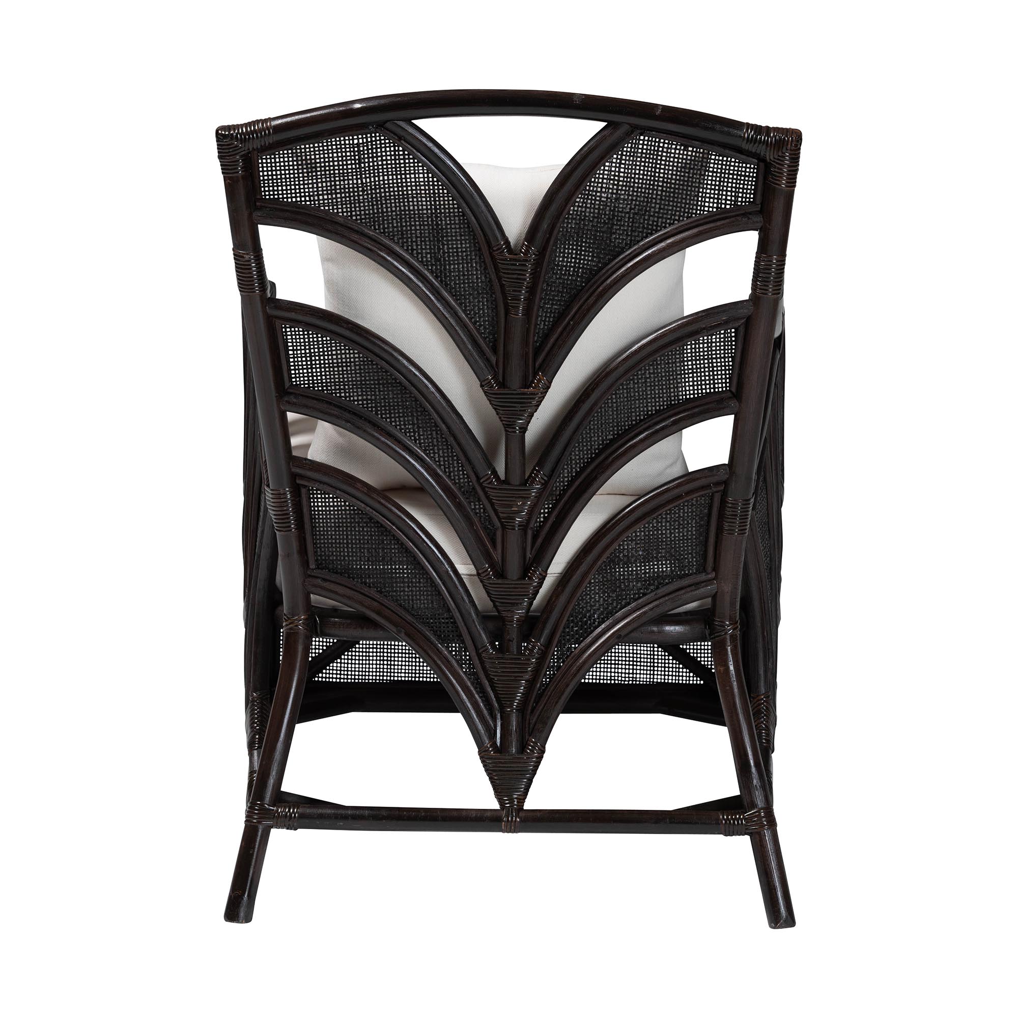 bali & pari Paden Natural Rattan Armchair - Handwoven Wicker Accent Chair with Banana Leaf Frame for Living Room or Sun Room