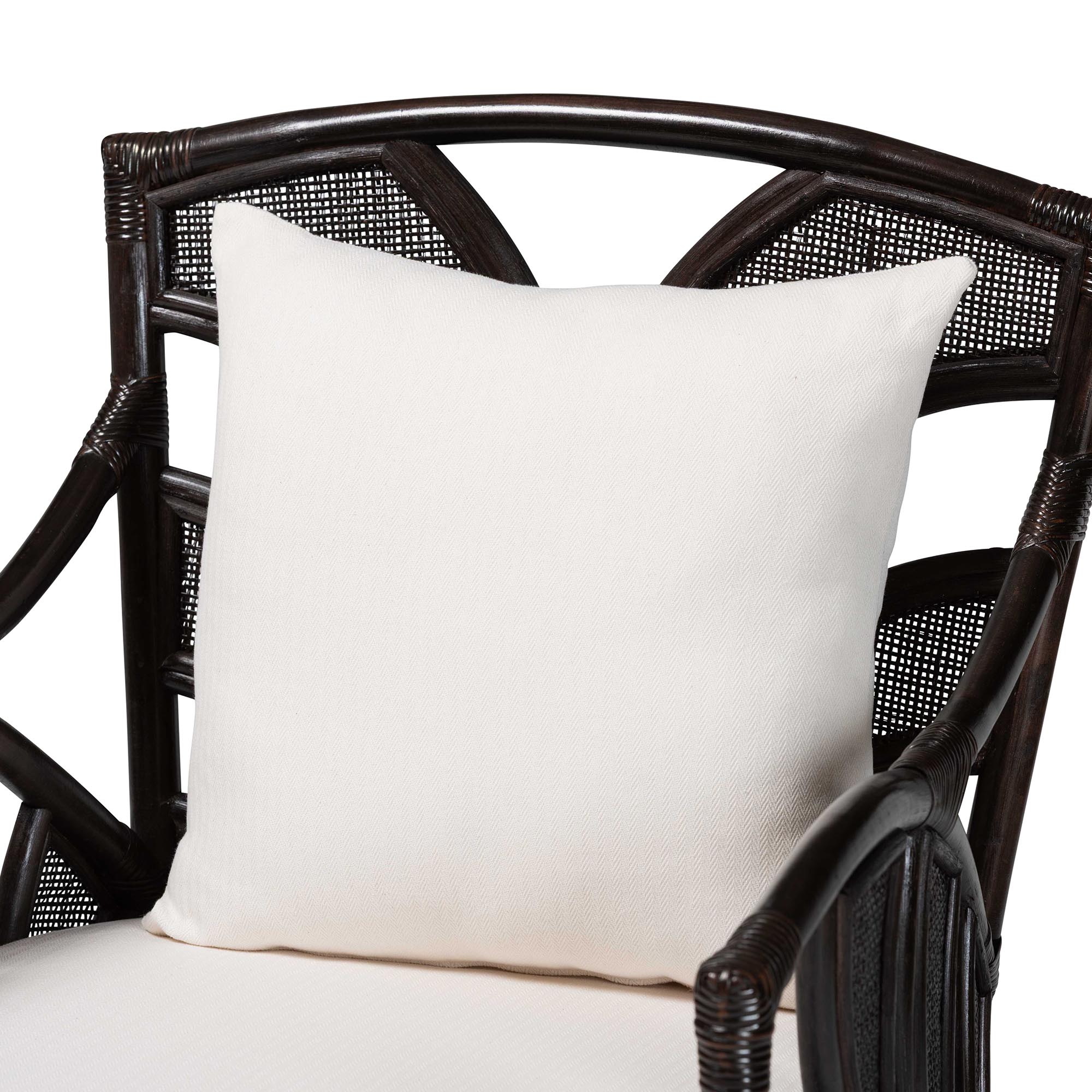 bali & pari Paden Natural Rattan Armchair - Handwoven Wicker Accent Chair with Banana Leaf Frame for Living Room or Sun Room