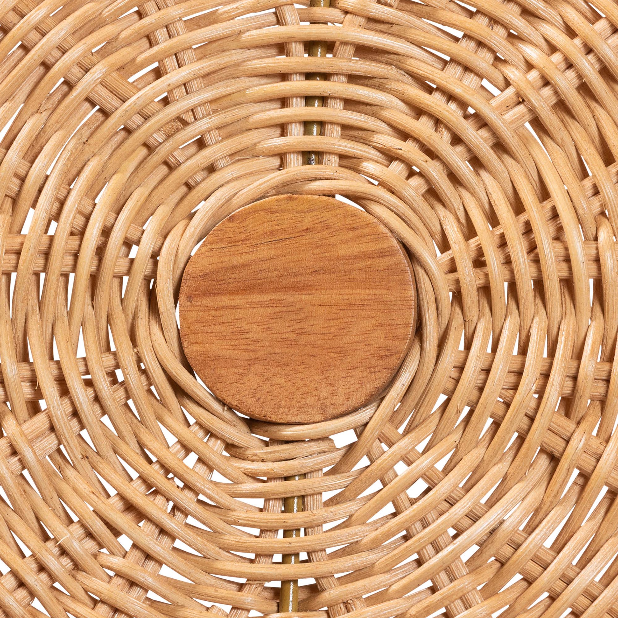 bali & pari Oberon Natural Rattan Dining Chair with Cushion - Handwoven Wicker Bistro Accent Seating with Sunburst Backrest