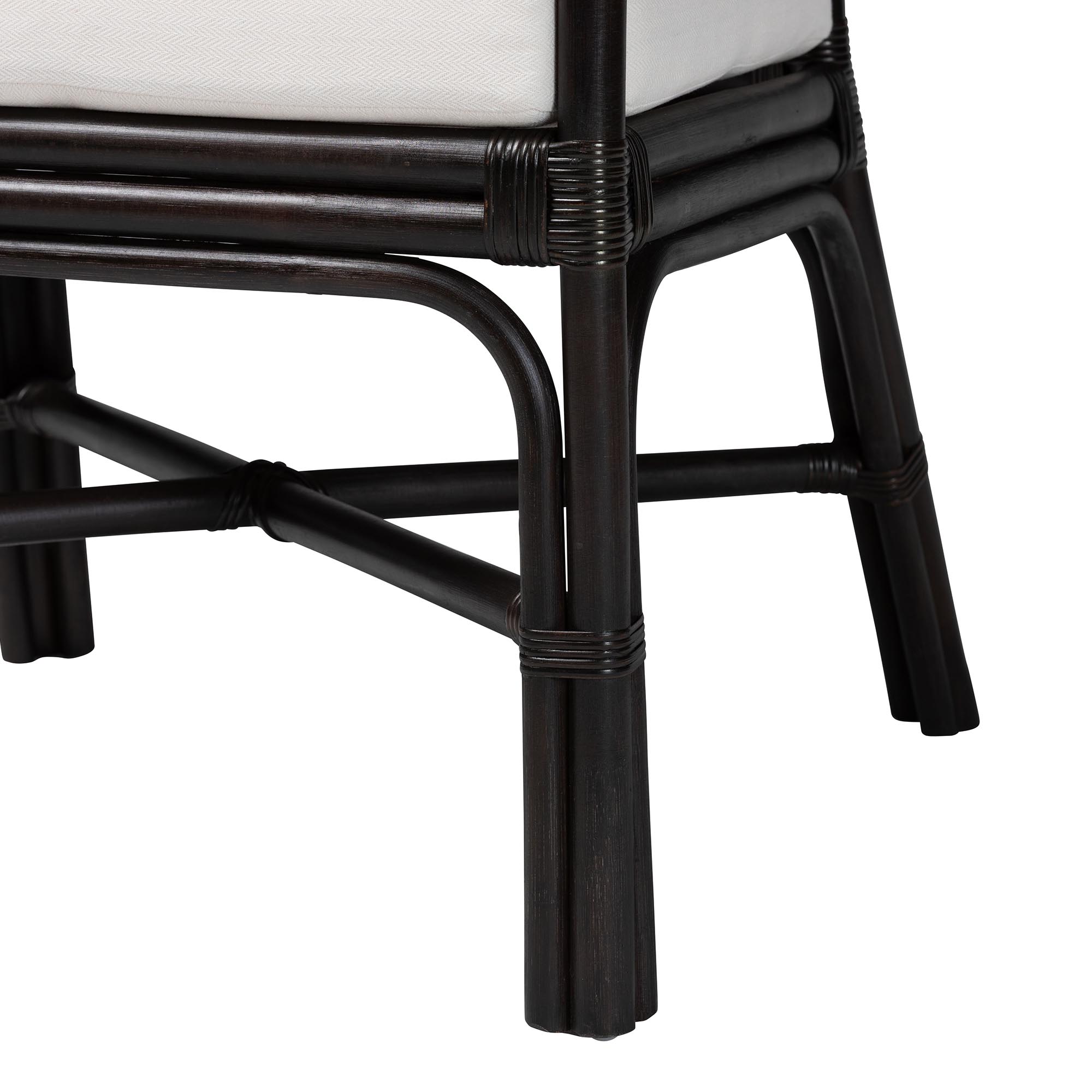 bali & pari Oscar Natural Rattan Dining Chair - Handwoven Wicker Accent Chair with Chevron Back and Armrests for Kitchen or Dining Room
