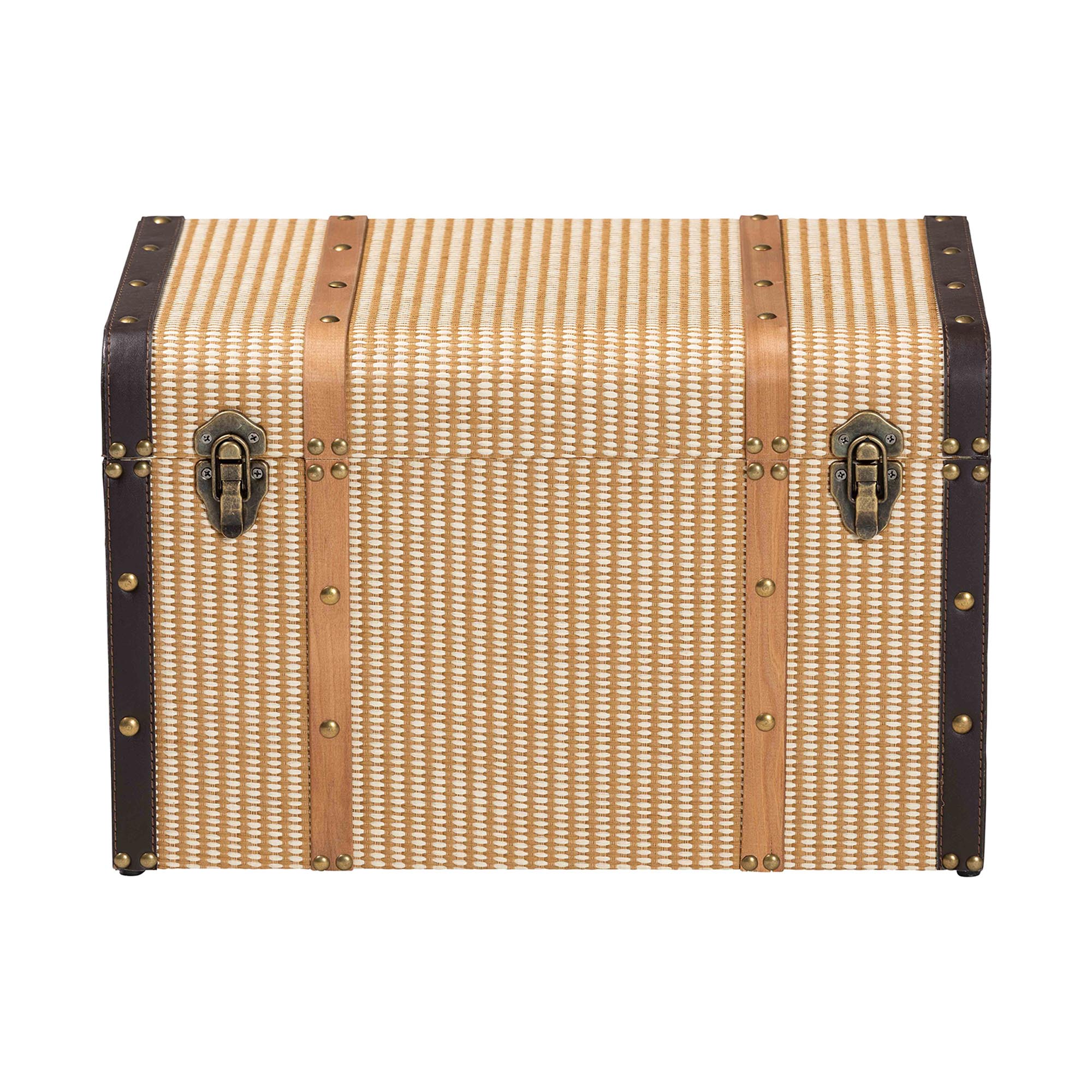 Baxton Studio Manton Storage Trunk - Decorative Storage Chest with Hinged Top and Woven Exterior for Living Room or Bedroom