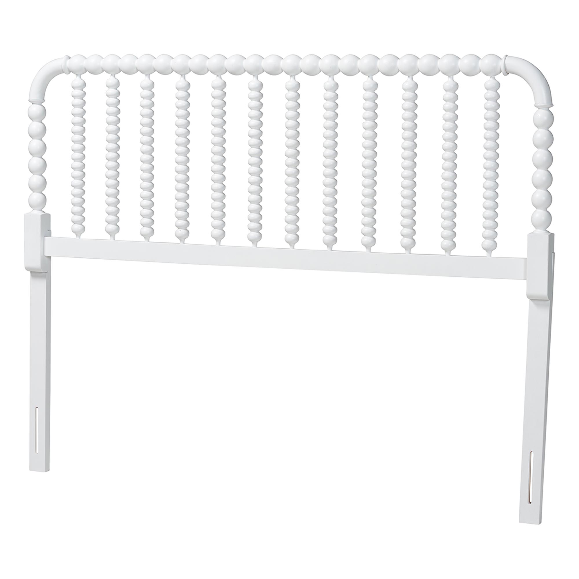 Baxton Studio Finley Turned Bobbin Headboard - Crafted Wood Panel with Decorative Spindle Design for Cottage Farmhouse Bedroom, King, White