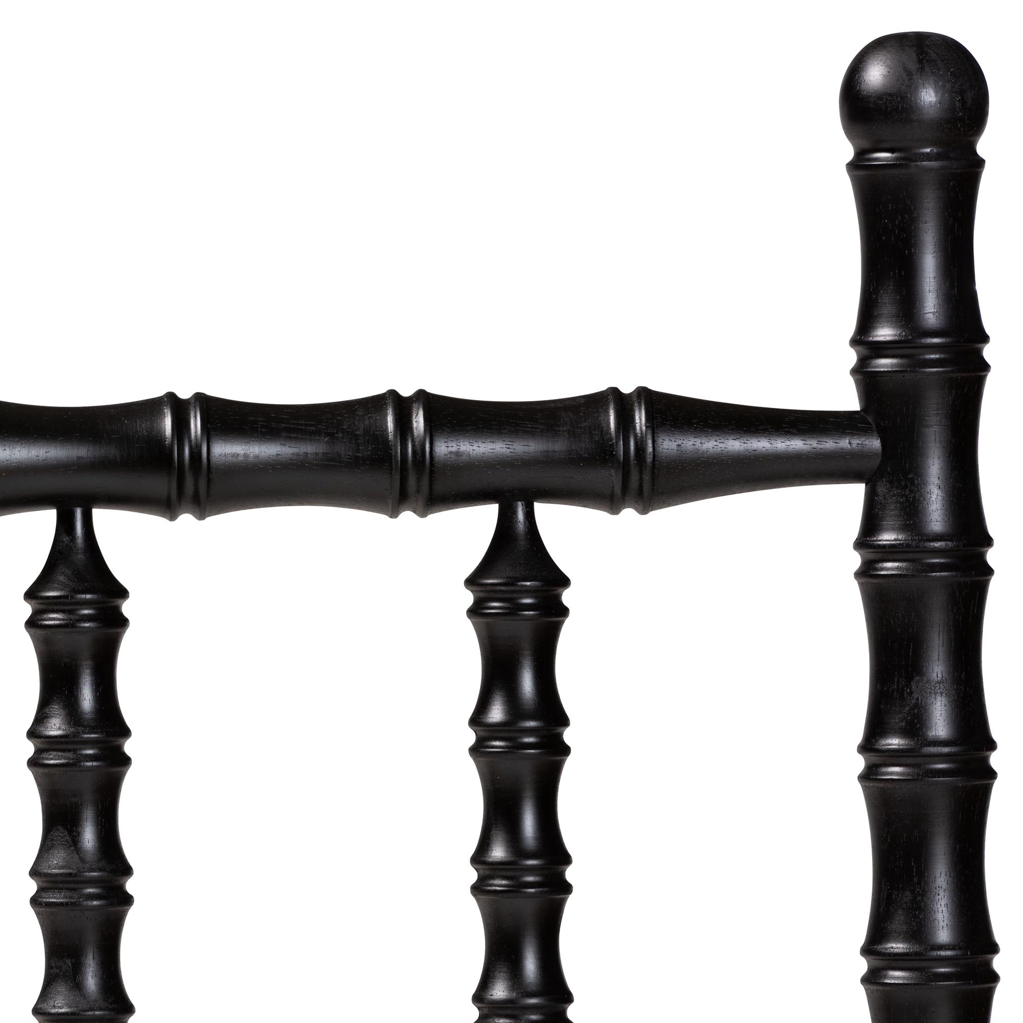 Baxton Studio Edaline Bamboo Motif Headboard - Crafted Wood Panel with Decorative Turned Spindle Design for Boho Costal Bedroom, Twin, Black