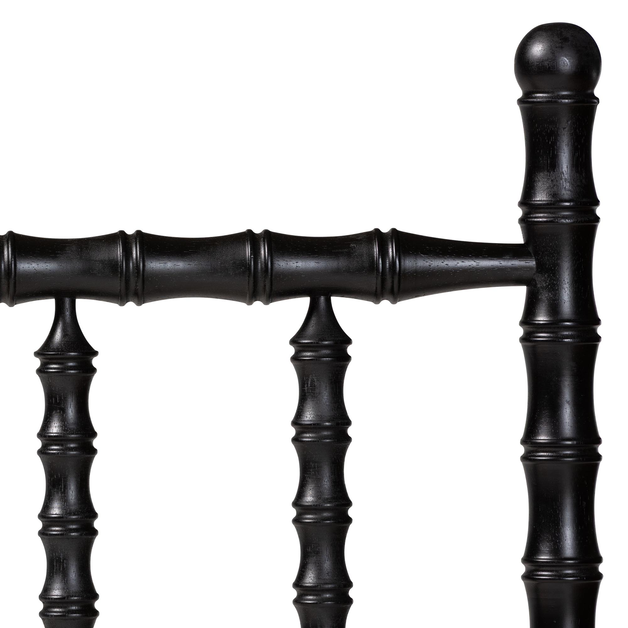 Baxton Studio Edaline Bamboo Motif Headboard - Crafted Wood Panel with Decorative Turned Spindle Design for Boho Costal Bedroom, Full, Black