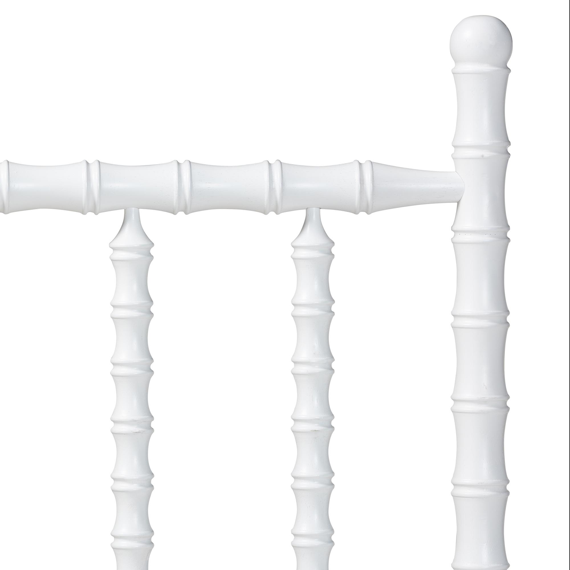 Baxton Studio Edaline Bamboo Motif Headboard - Crafted Wood Panel with Decorative Turned Spindle Design for Boho Costal Bedroom, King, White