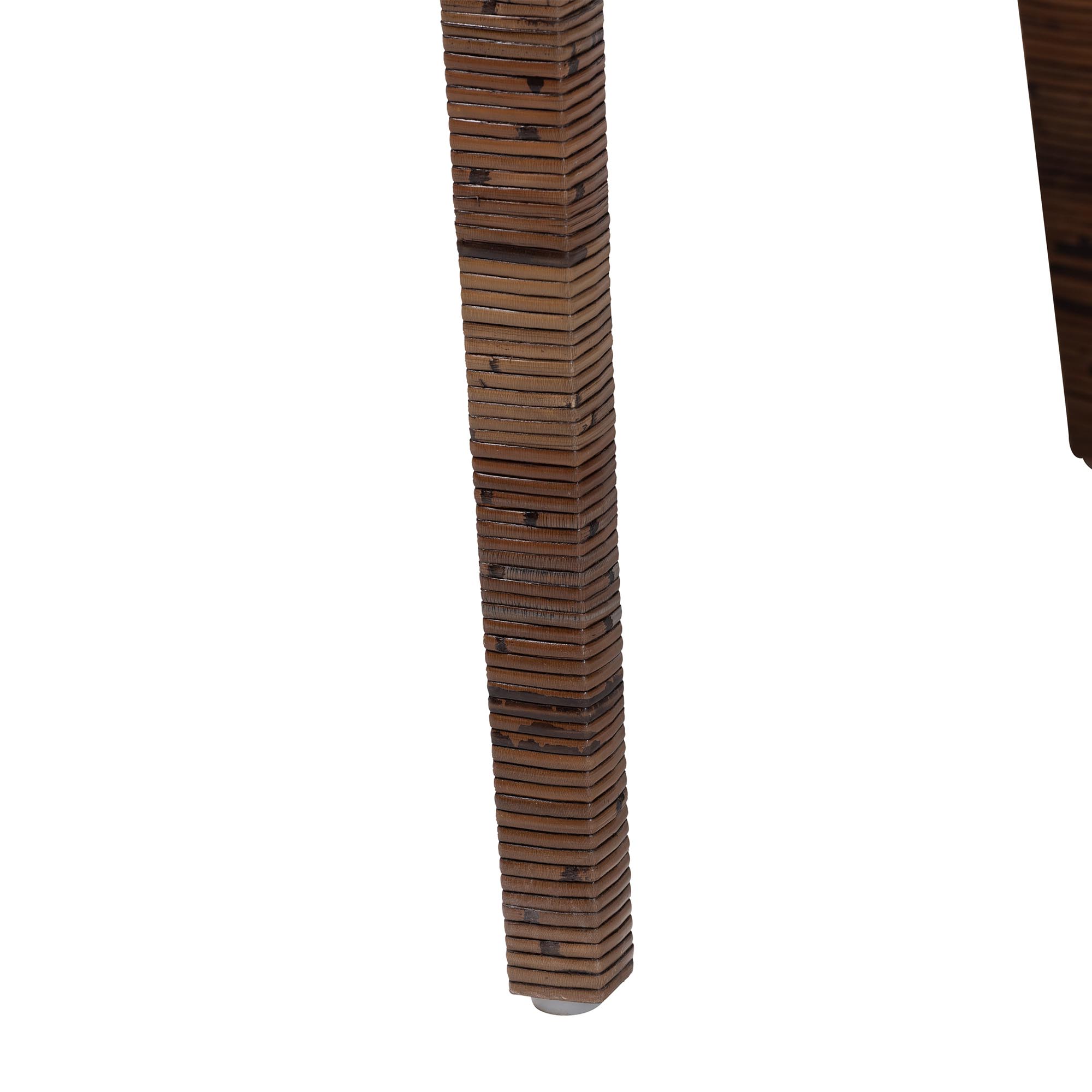 bali & pari Karis Rattan Dining Chair with Cushion - Handwoven Wicker Armchair with Mahogany Wood Frame, Coastal Boho Style Indoor Seating, Antique Coffee