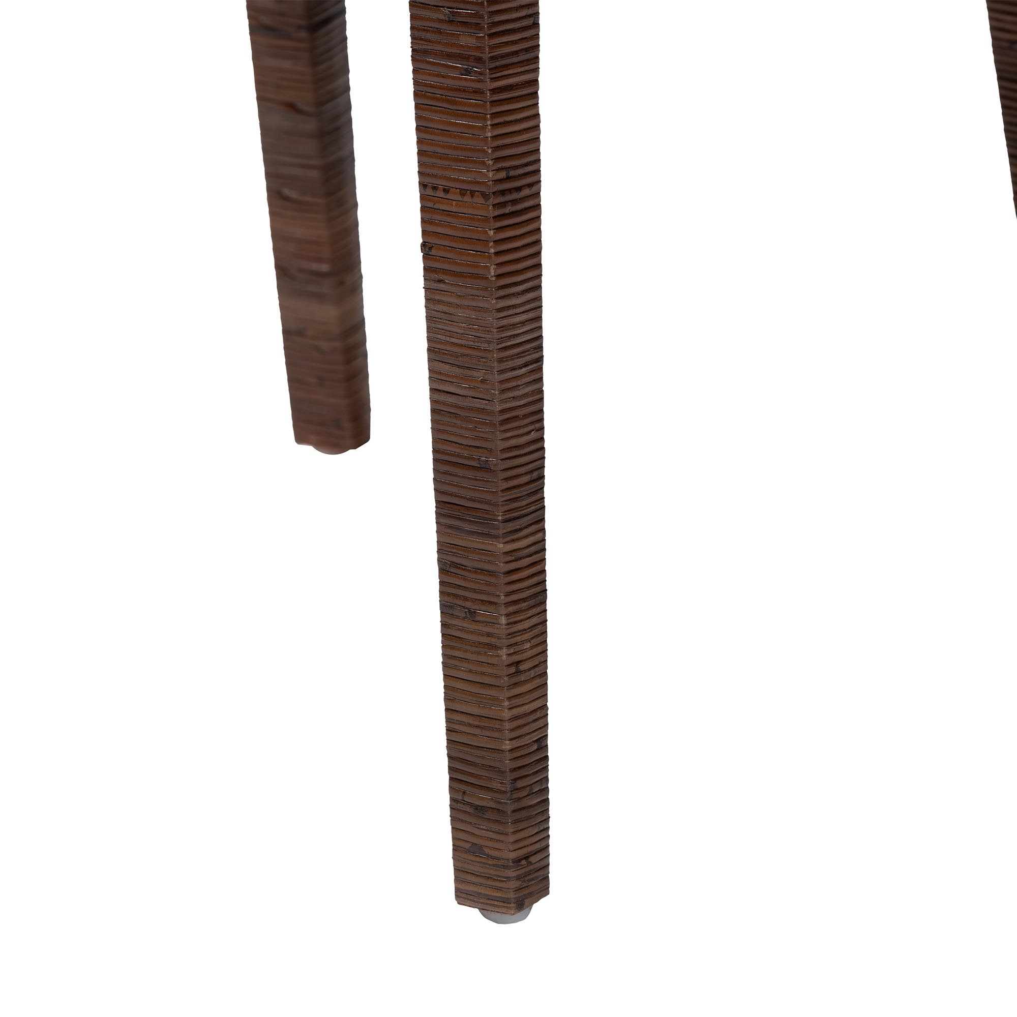 bali & pari Sofia Rattan Dining Chair with Cushion - Handwoven Wicker Side Chair with Mahogany Wood Frame, Coastal Boho Style Indoor Seating, Antique Coffee