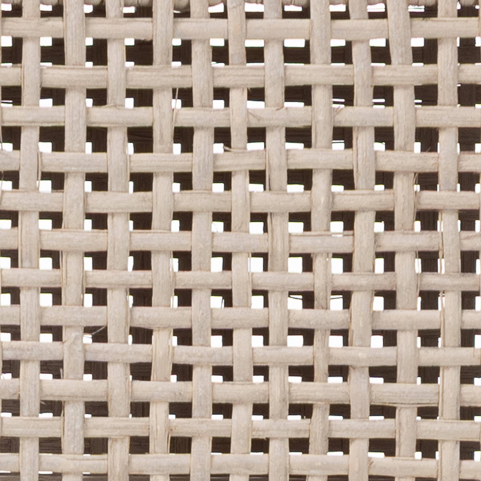 bali & pari Vivan Natural Rattan Nightstand - Handwoven Wicker Accent Bedside Table with Interior Shelving and Elevated Base, French Grey