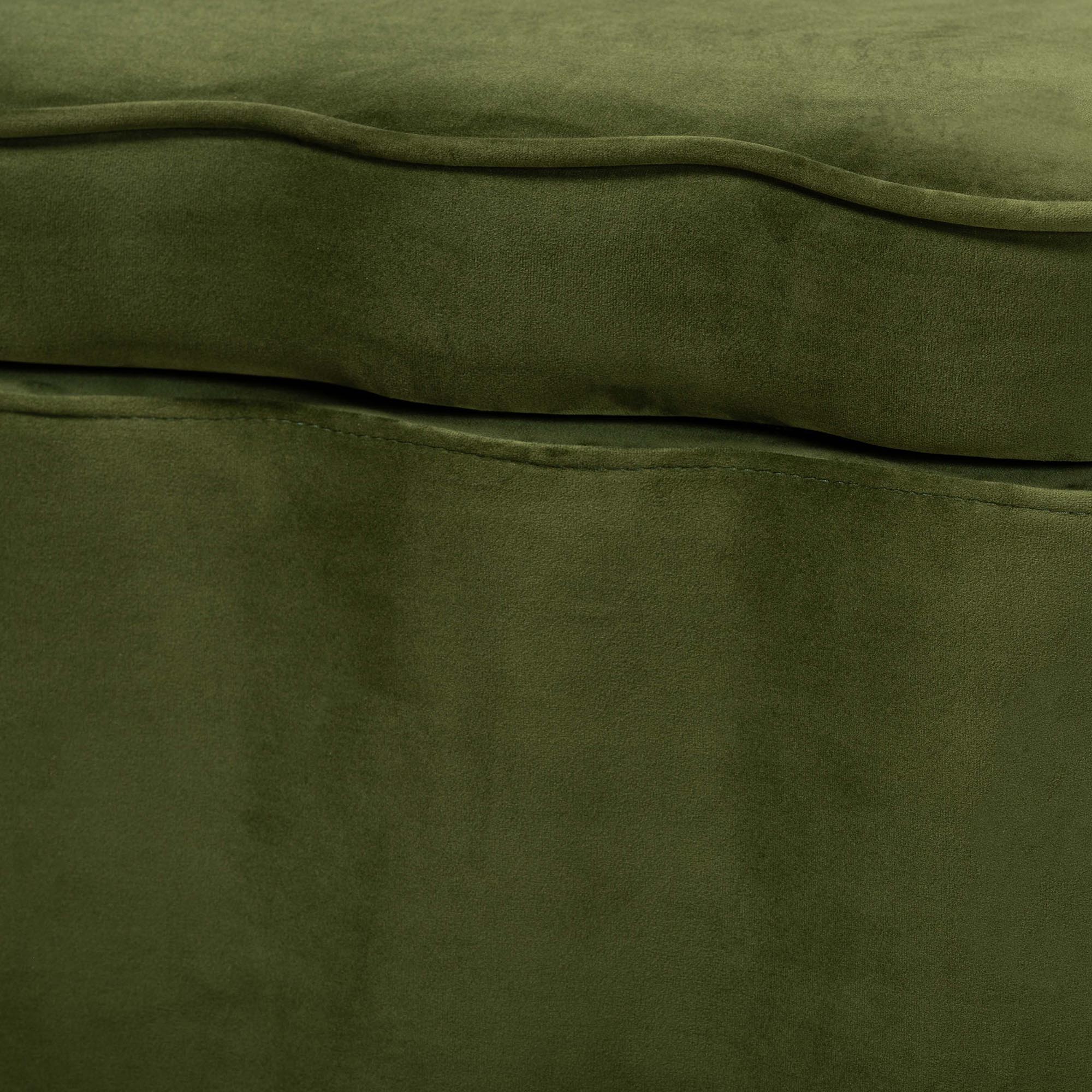 Baxton Studio Paulina Velvet Storage Bench - Lift Top Accent Bench with Interior Storage and Scalloped Outline for Bedroom or Living Room, Moss Green