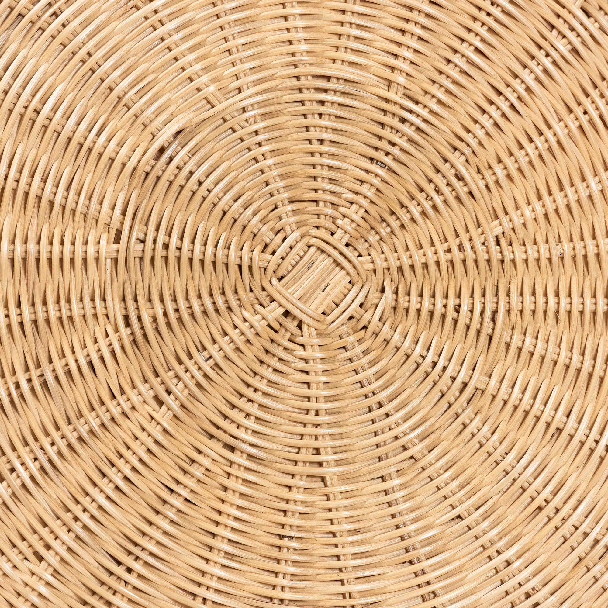 bali & pari Hideo Natural Rattan End Table - Handwoven Wicker Sculptural Accent Table with Pedestal Base
