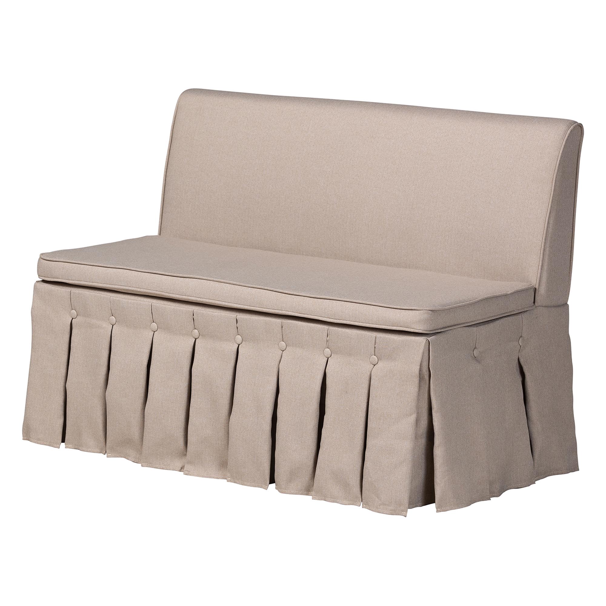 Baxton Studio Reginald 3-Piece Fabric Upholstered Dining Nook Set - Corner Kitchen Dining Banquette Set with Skirted Base, L-Shaped Seating for Small Spaces, Beige