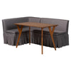 Baxton Studio Reginald 3-Piece Fabric Upholstered Dining Nook Set - Corner Kitchen Dining Banquette Set with Skirted Base, L-Shaped Seating for Small Spaces, Grey