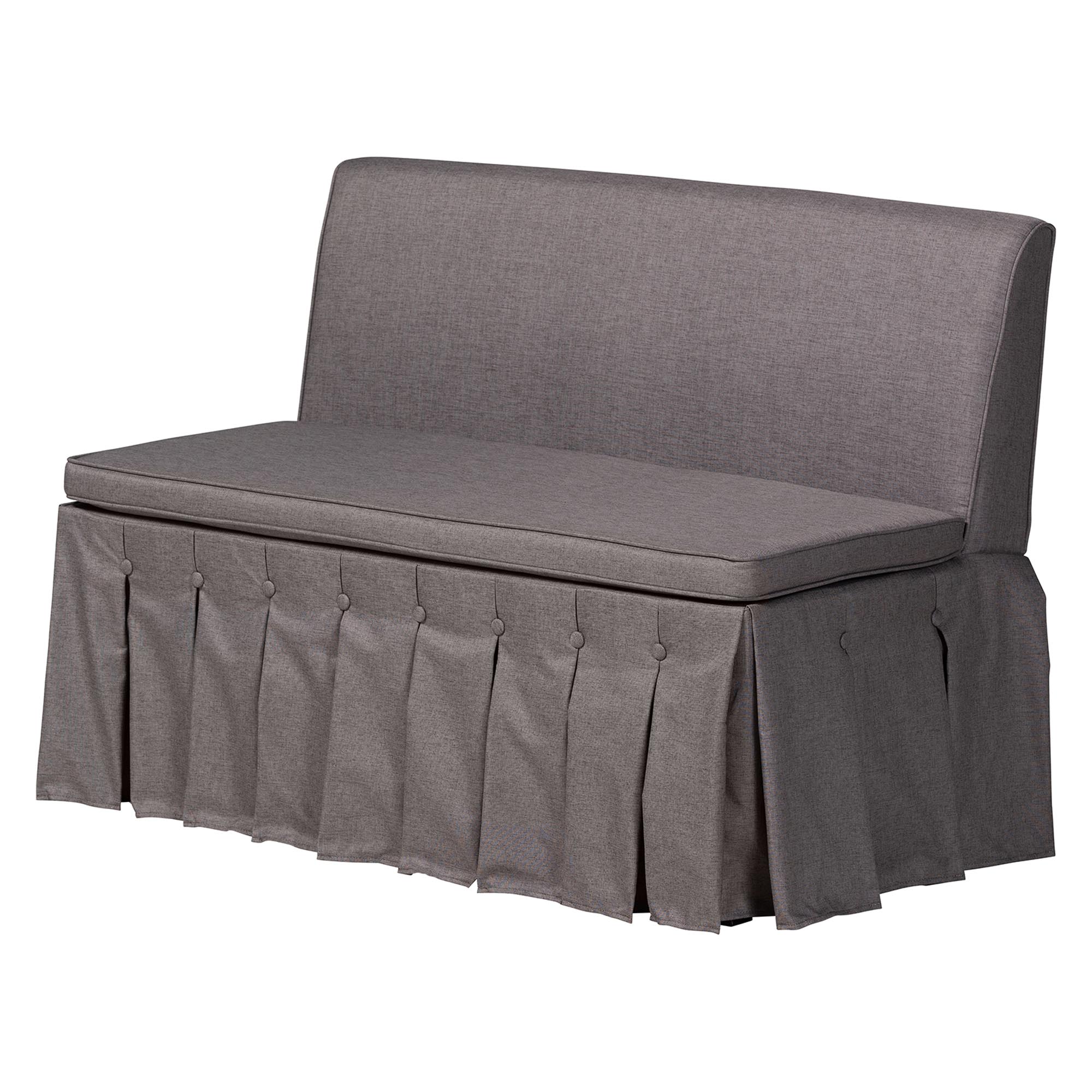 Baxton Studio Reginald 3-Piece Fabric Upholstered Dining Nook Set - Corner Kitchen Dining Banquette Set with Skirted Base, L-Shaped Seating for Small Spaces, Grey