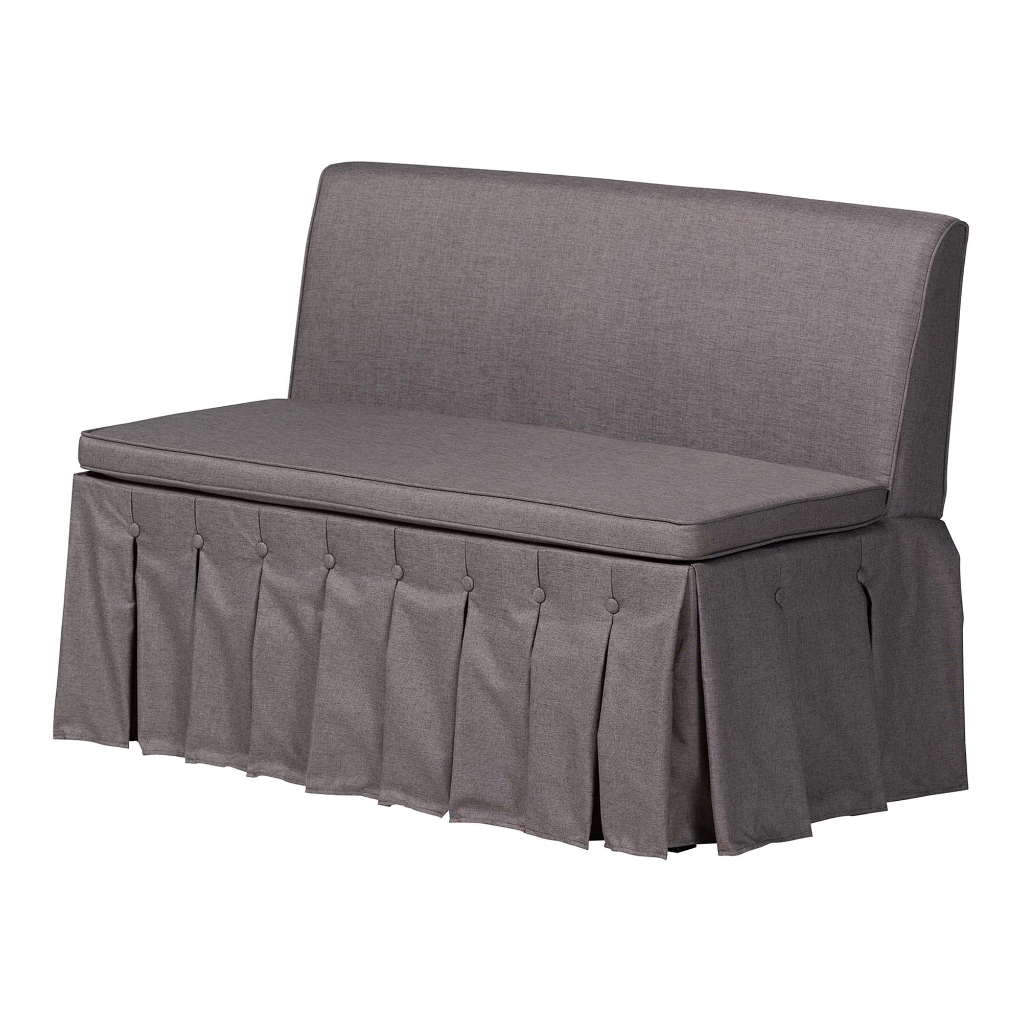 Baxton Studio Reuben 3-Piece Fabric Upholstered Dining Nook Set - Corner Kitchen Dining Banquette Set with Skirted Base, L-Shaped Seating for Small Spaces, Grey