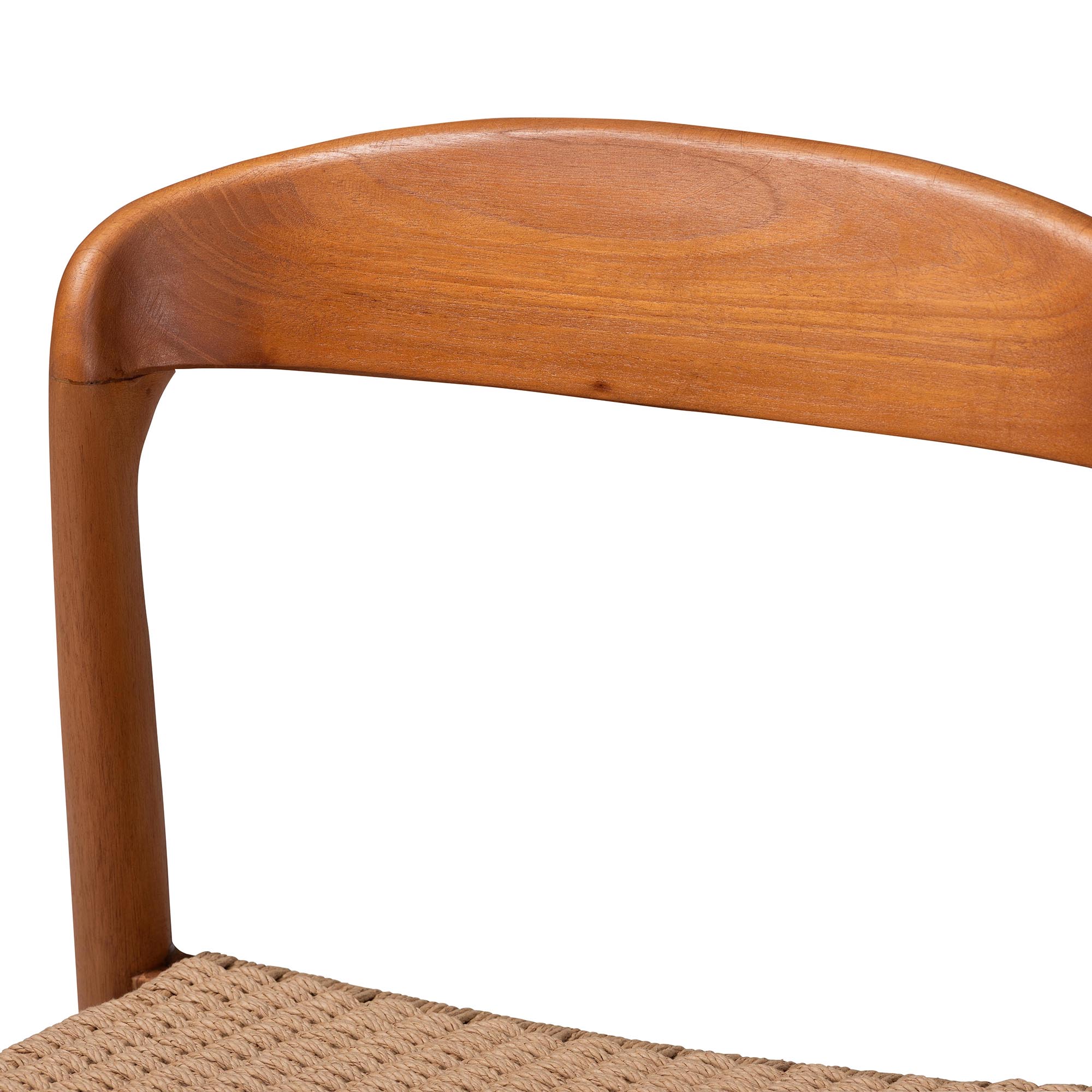 bali & pari Lorena Paper Loom Woven Dining Chair - Mahogany Wood Frame Accent Chair with Curved Back for Kitchen or Dining Room Seating