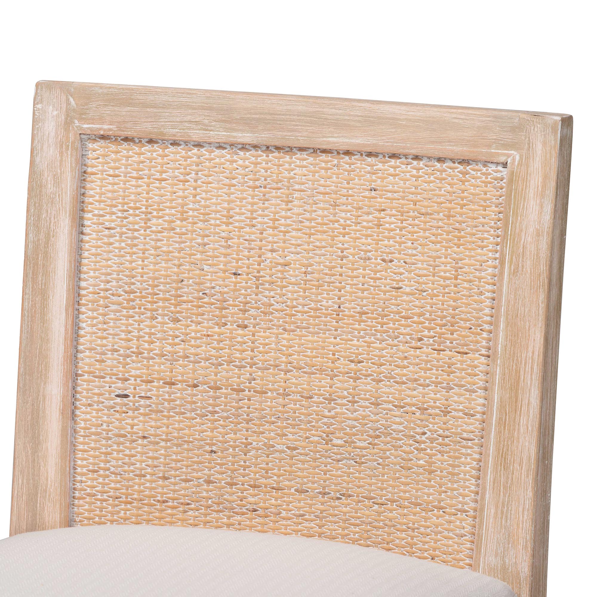 bali & pari Ashford Whitewash Rattan Counter Stool - Mahogany Wood Frame with Handwoven Wicker Backrest and Braided Rope Inserts for Coastal Kitchen