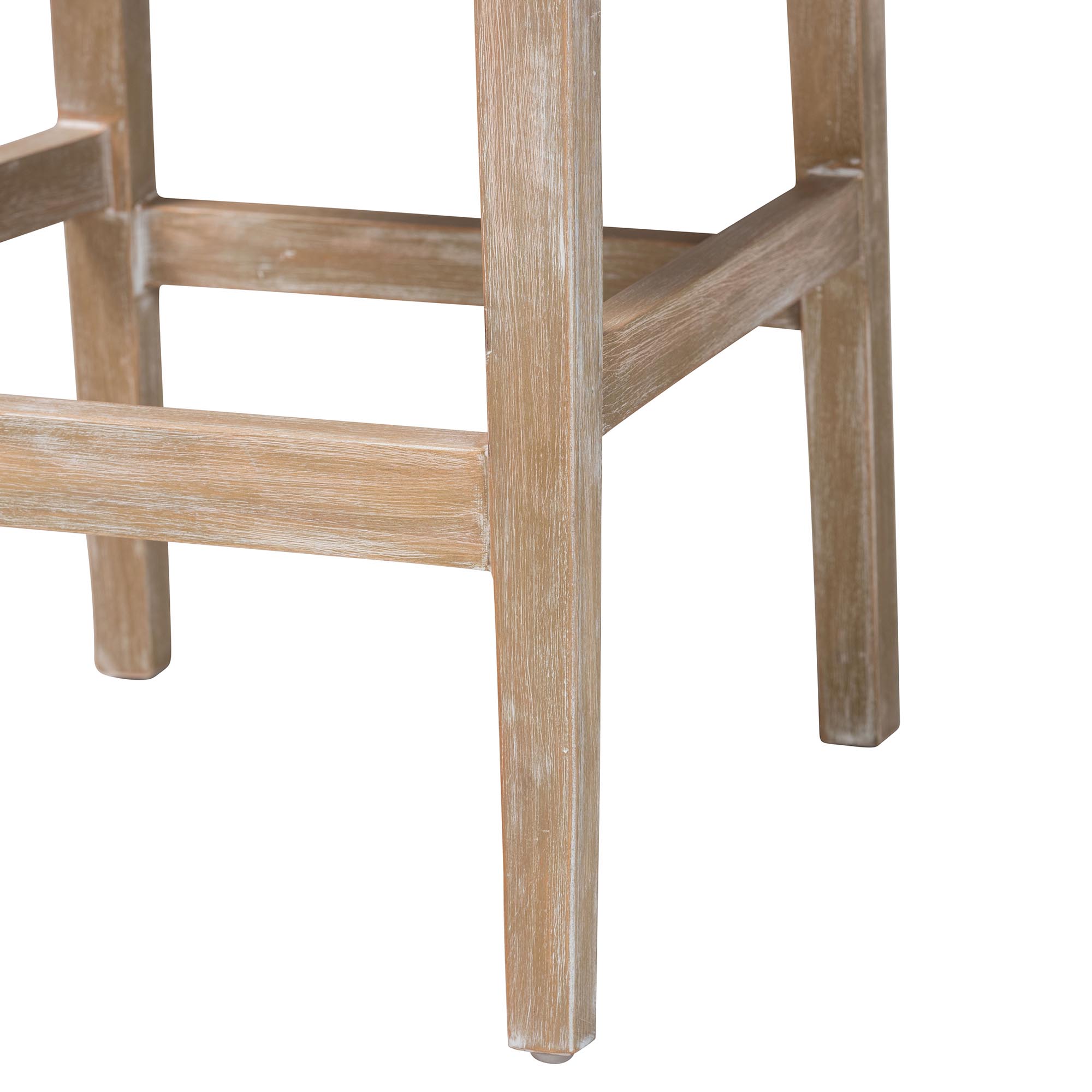 bali & pari Ashford Whitewash Rattan Counter Stool - Mahogany Wood Frame with Handwoven Wicker Backrest and Braided Rope Inserts for Coastal Kitchen