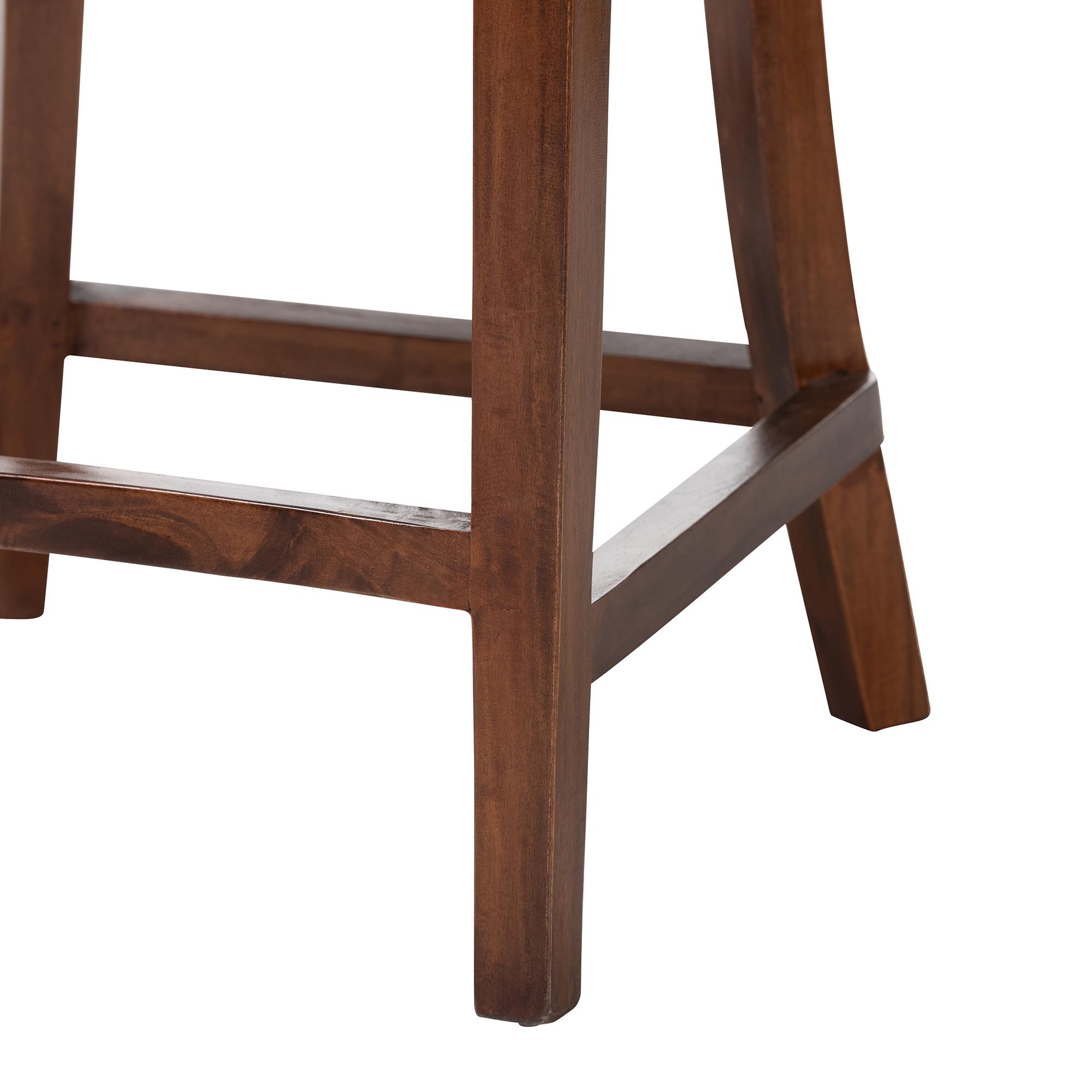bali & pari Franco Counter Stool - Sculpted Seating with Woven Rattan Backrest and Upholstered Seat for Kitchen or Lounge